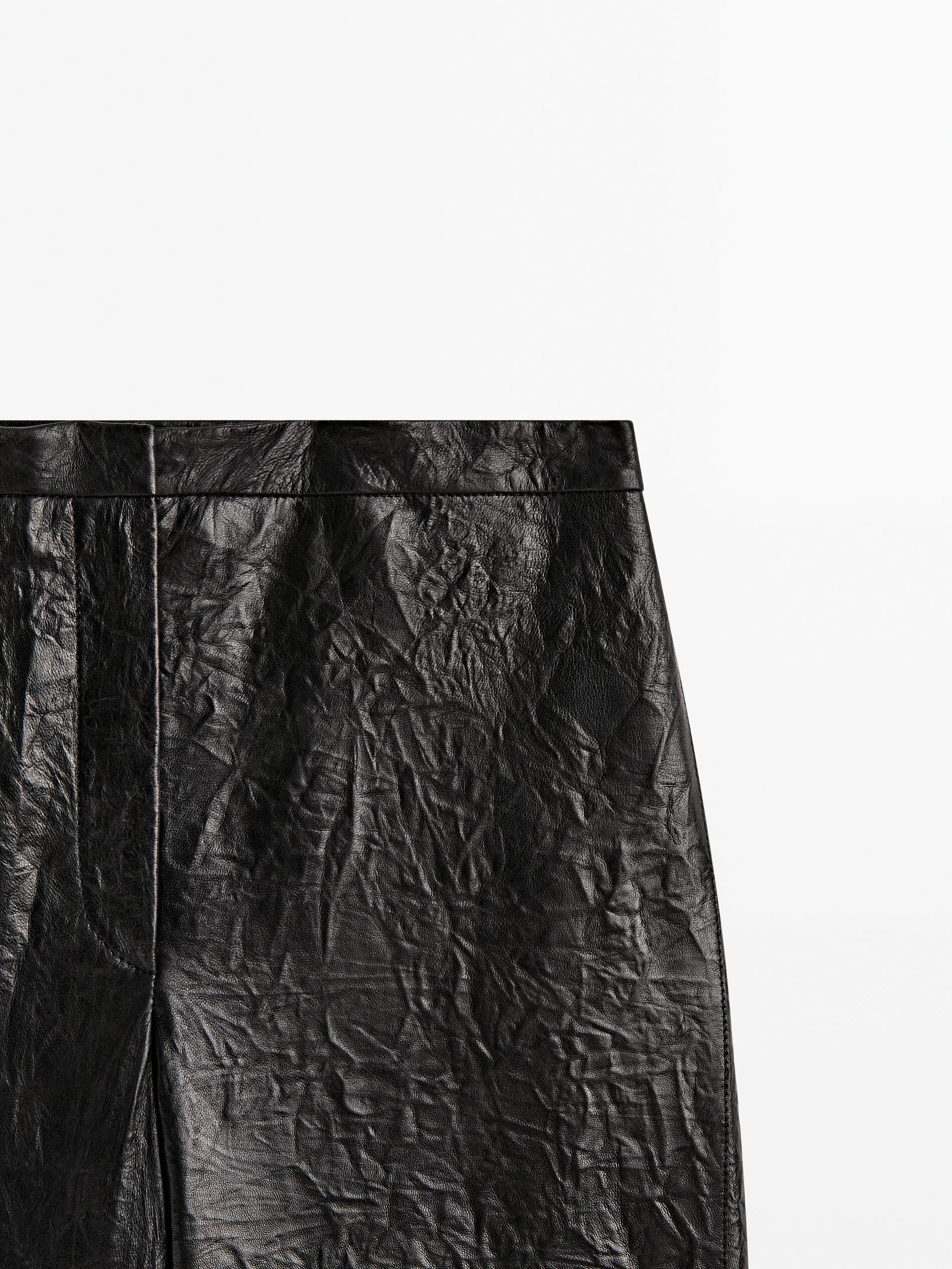 Pantalón piel napa craquelada Limited edition - NEGRO