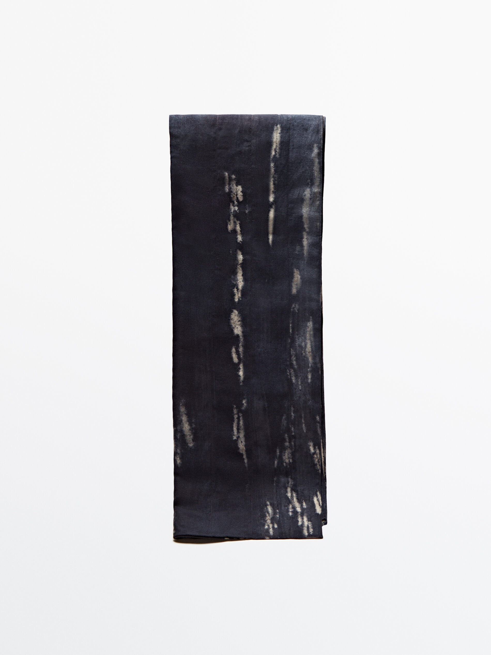 Fular con seda estampado manchas - AZUL