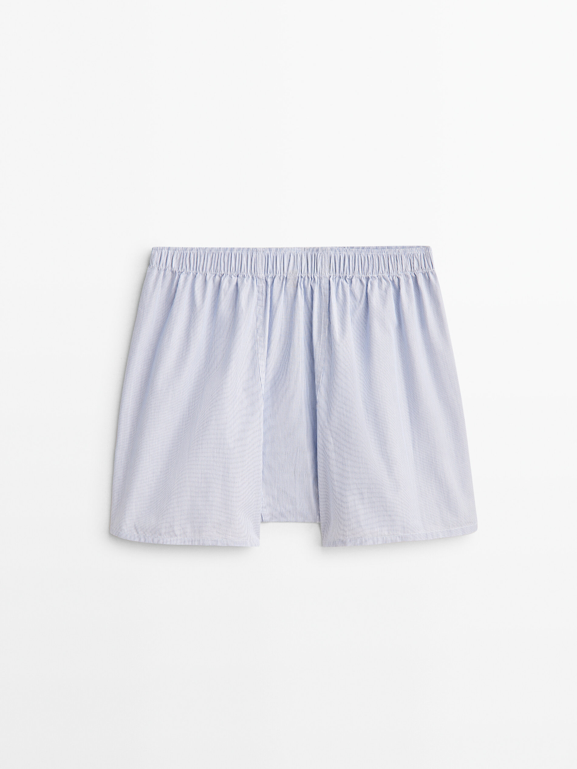 Calzoncillo popelín microrayas - AZUL