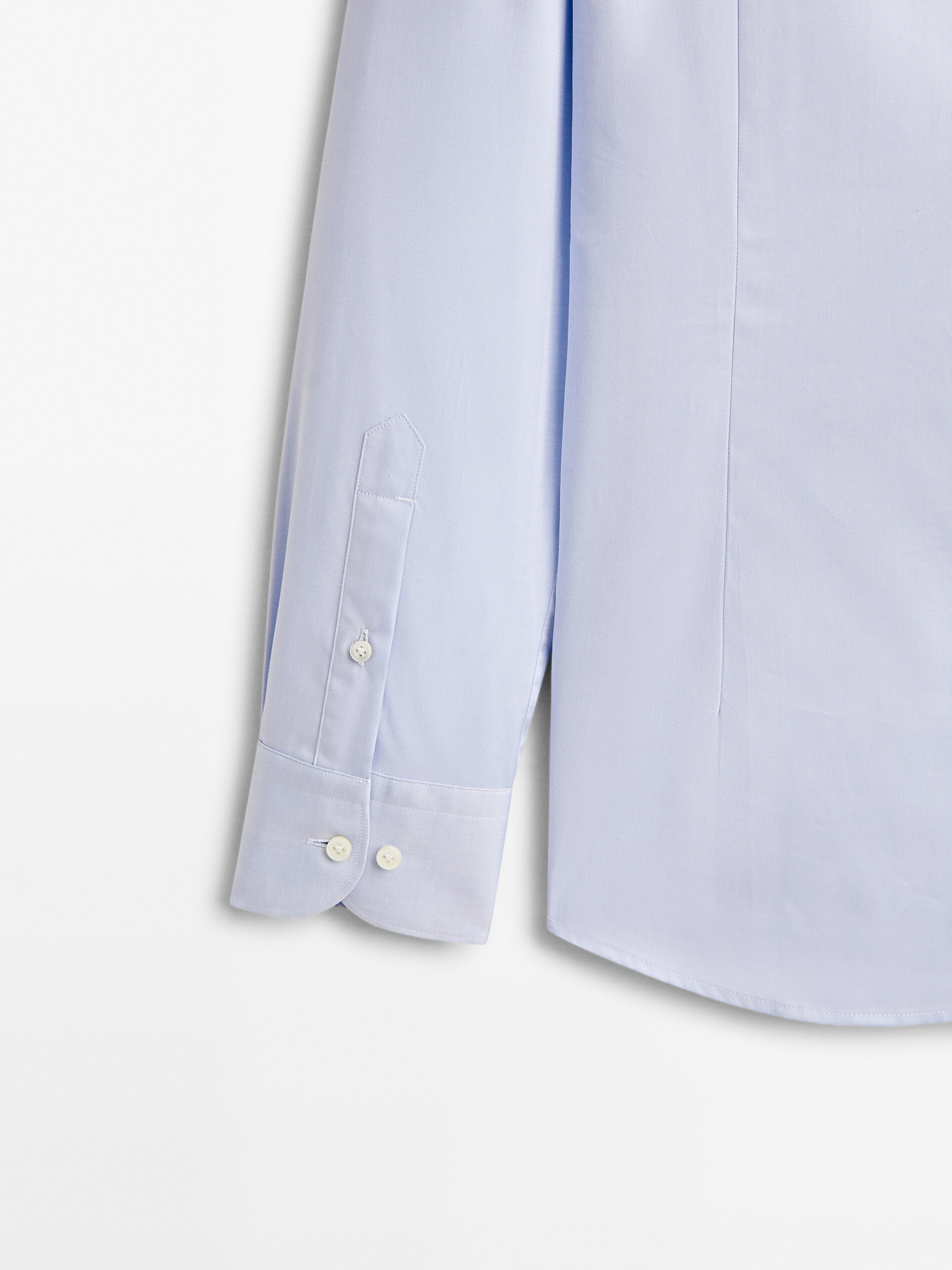 Camisa sarga easy iron slim fit - CELESTE