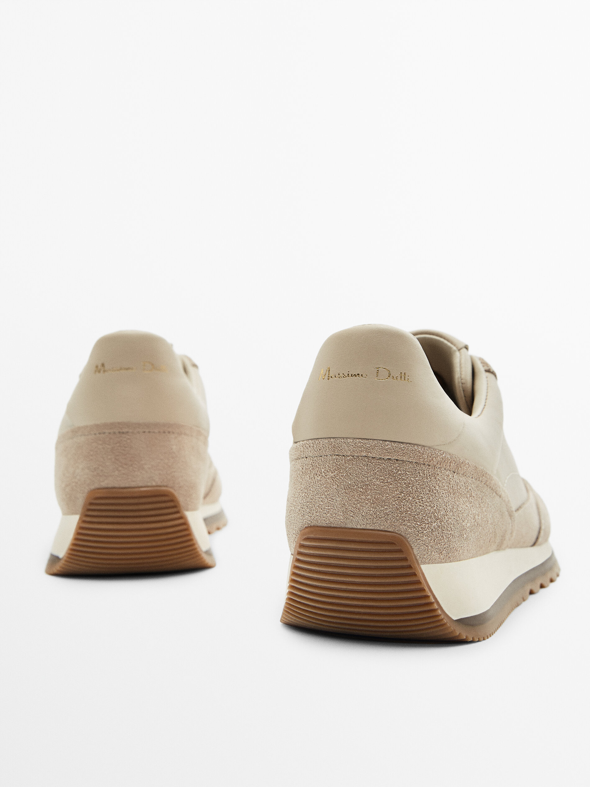 Deportivo piel combinado - MARRÓN