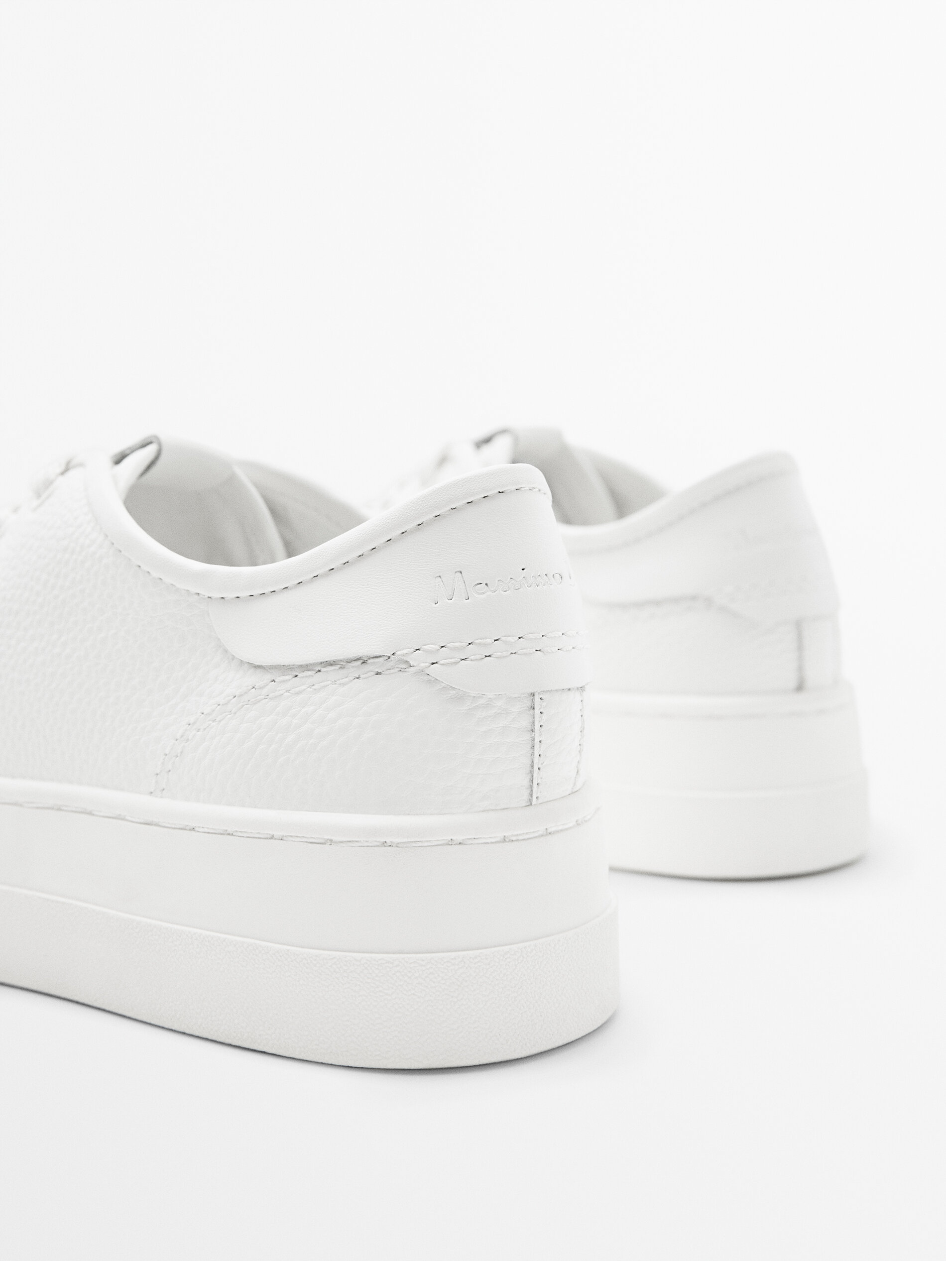 Deportiva piel plataforma - BLANCO