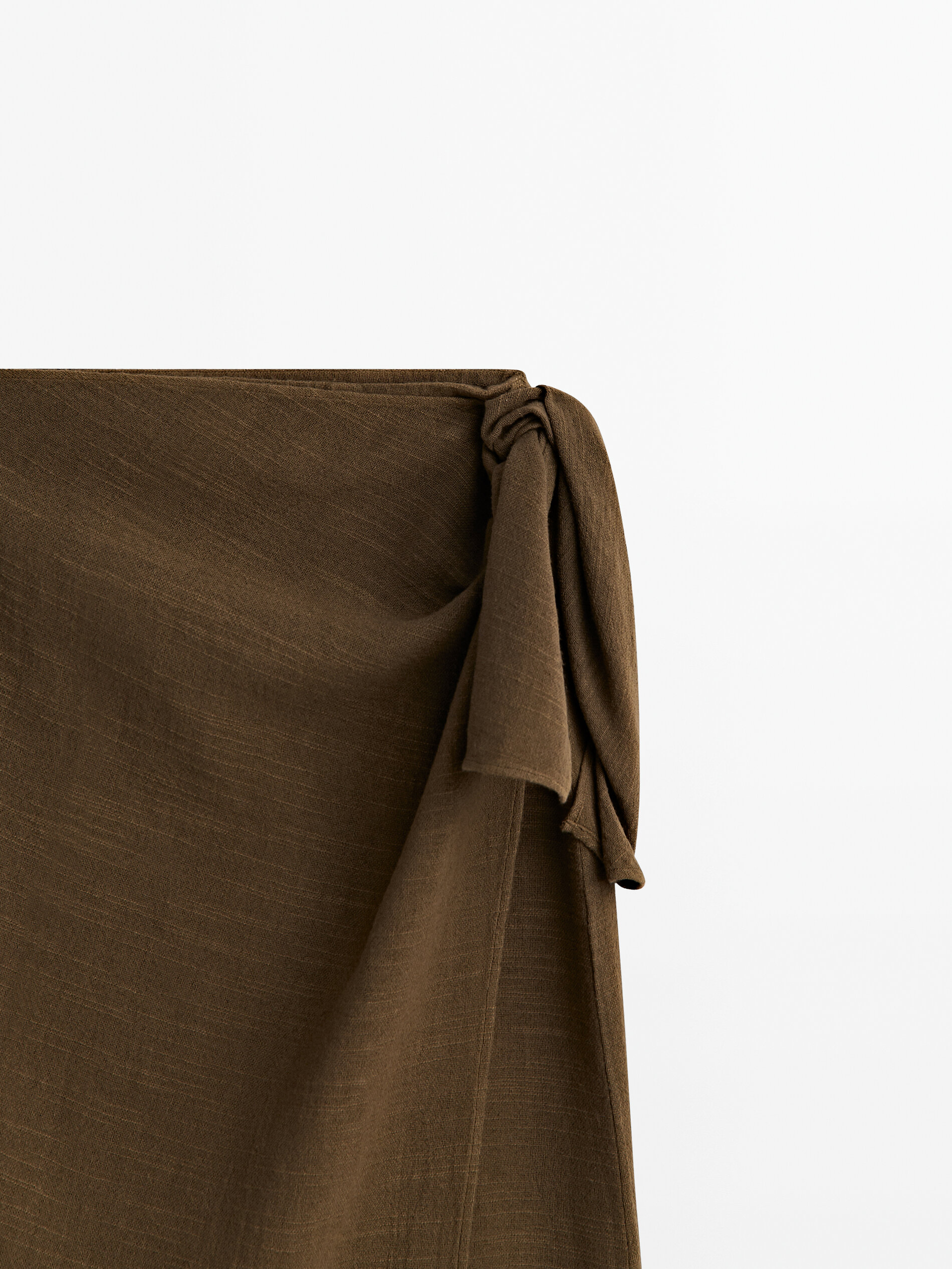 Falda midi pareo rústica degradado - CAMEL