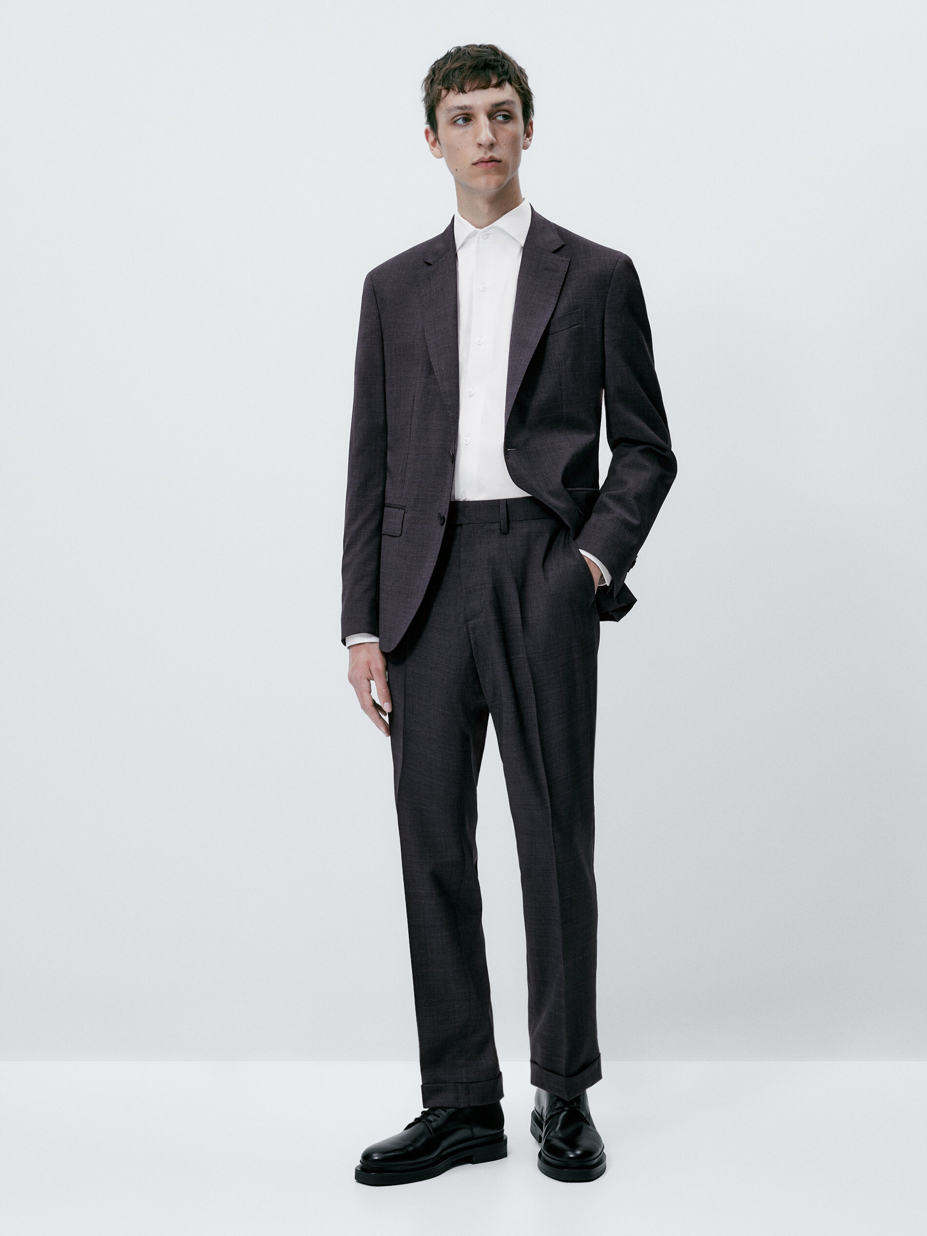 Camisa algodón estructura slim fit - BLANCO