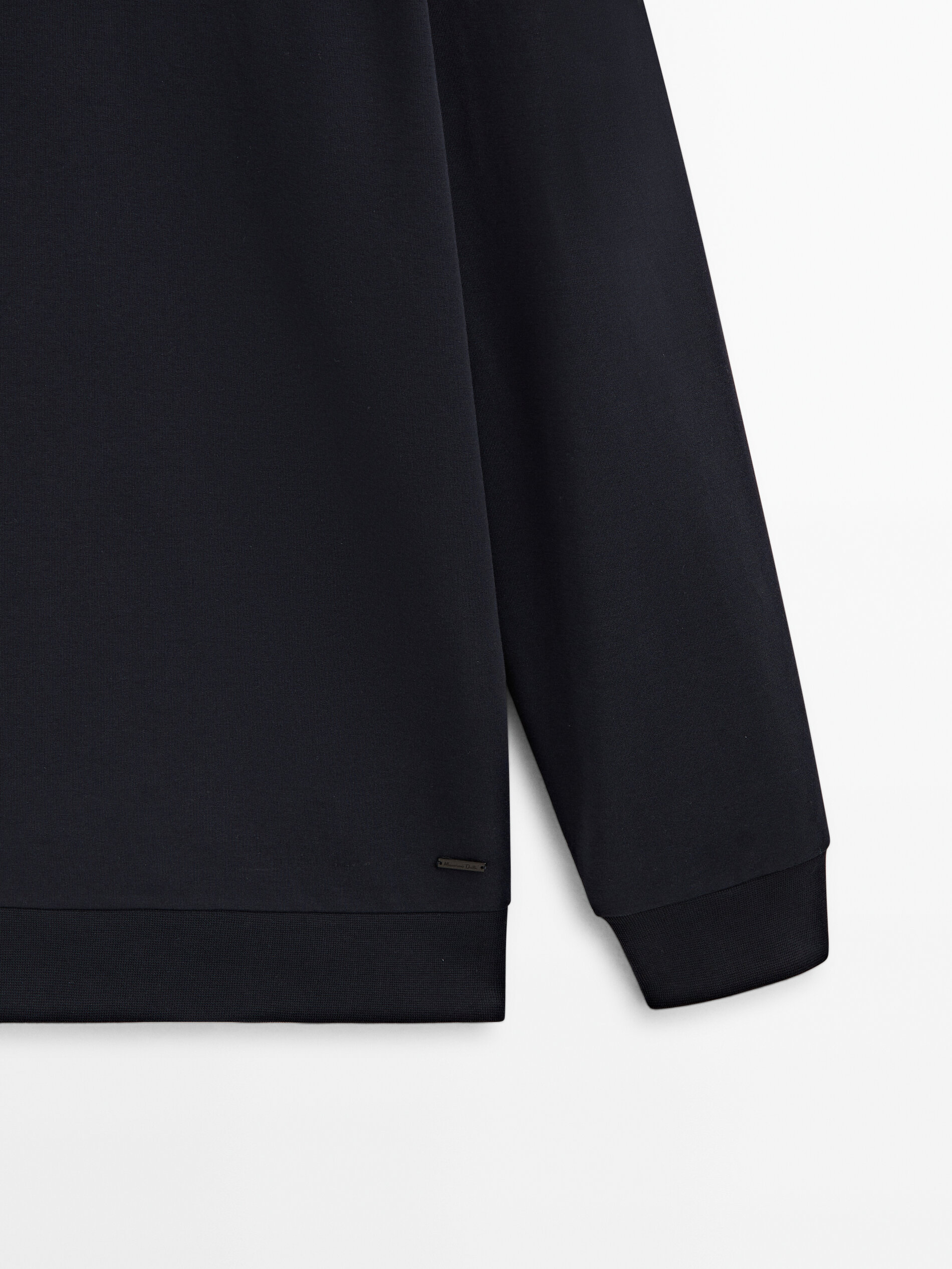 Sudadera lisa mezcla algodón - AZUL MARINO