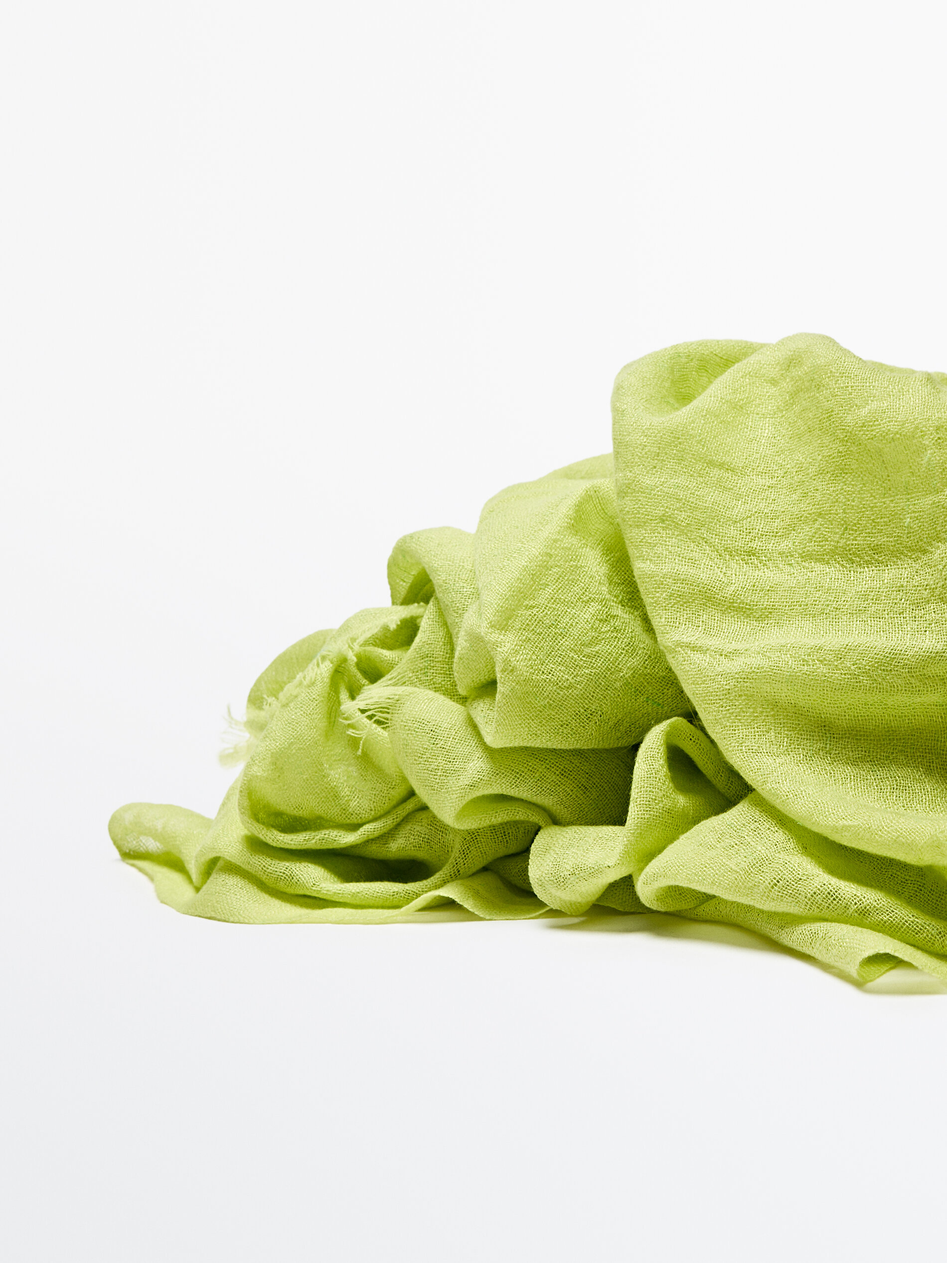 Fular con lino y lana - VERDE