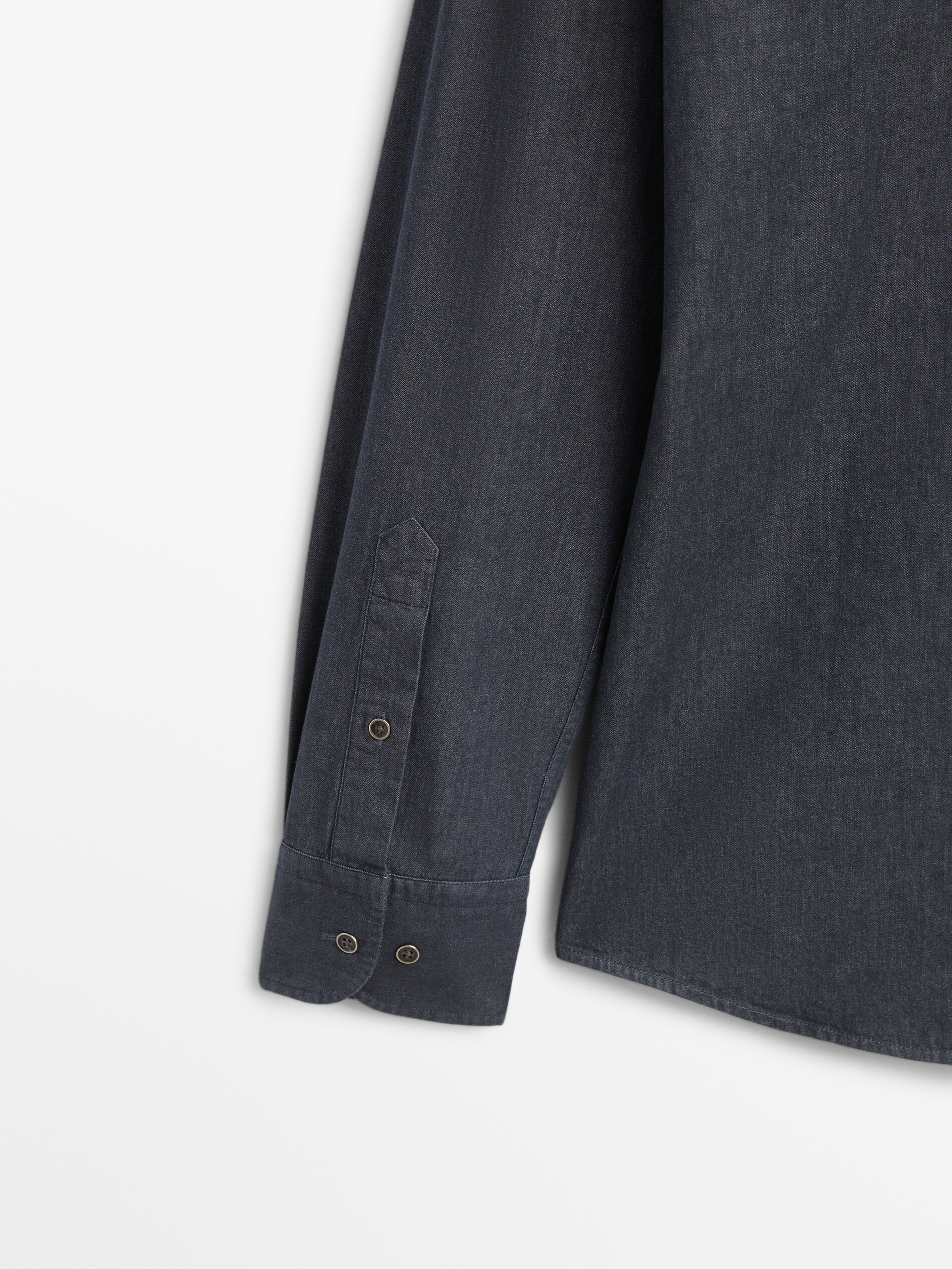 Camisa denim lavado algodón regular fit - AZUL MARINO