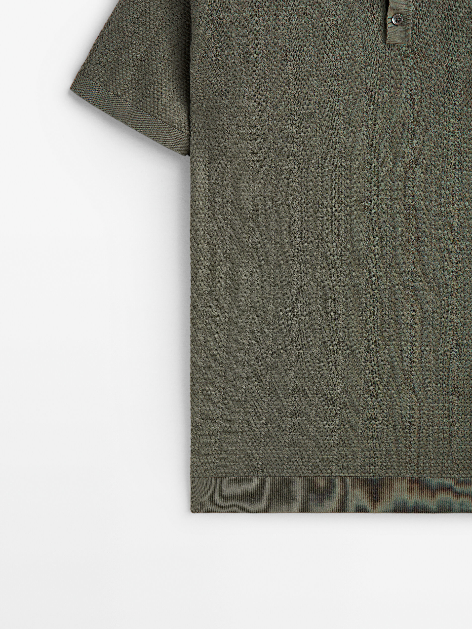 Jersey polo estructura manga corta - Kaki delavado