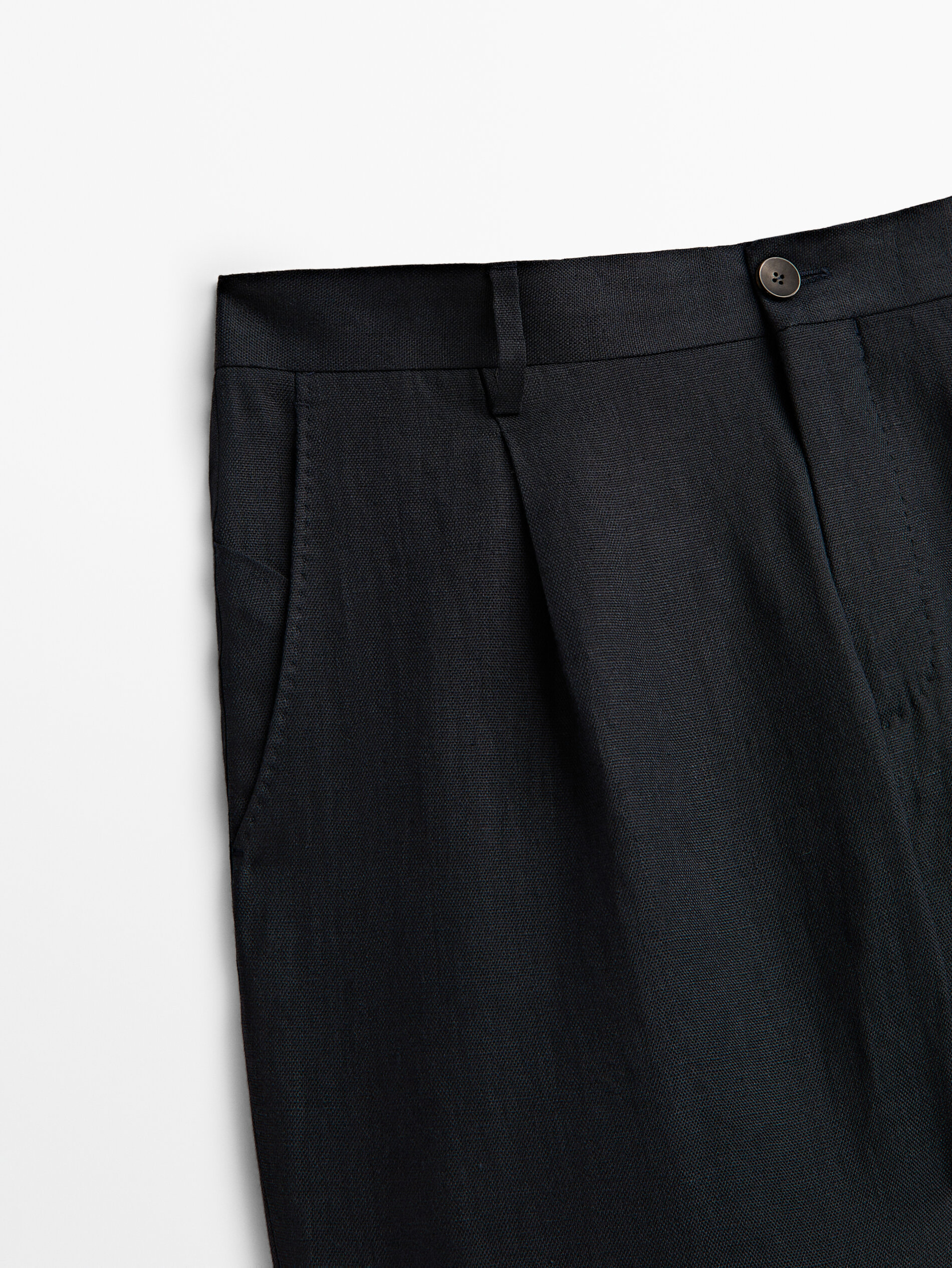 Pantalón traje lino estructura Limited edition - AZUL MARINO