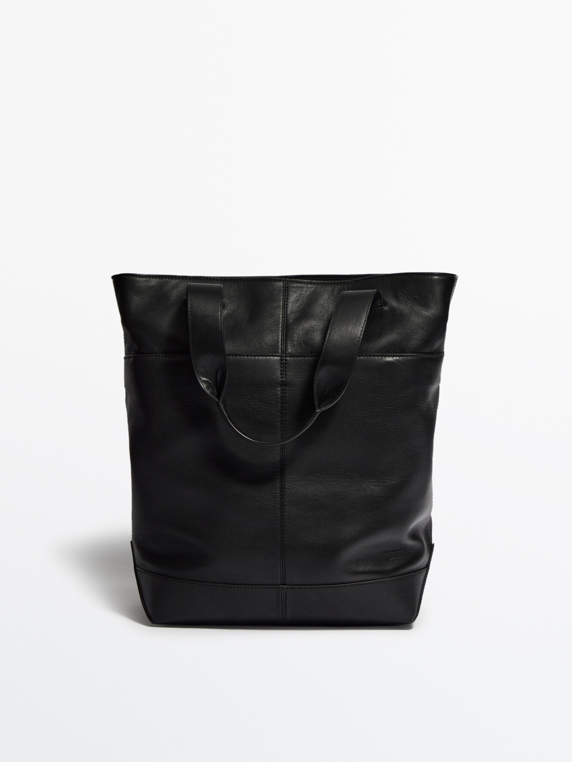 Bolso tote piel negro -Studio - NEGRO