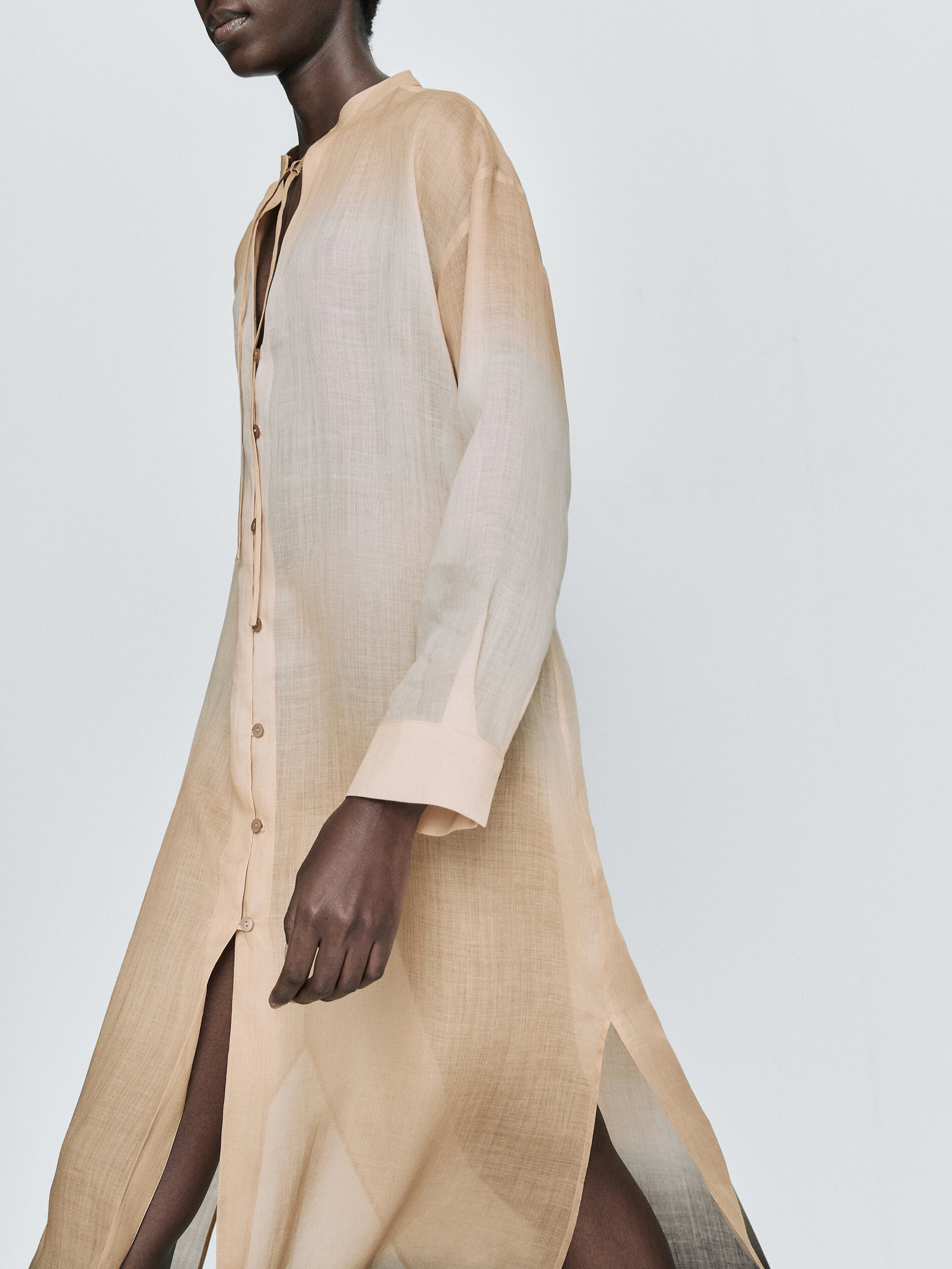 Vestido túnica ramio degradado - CRUDO