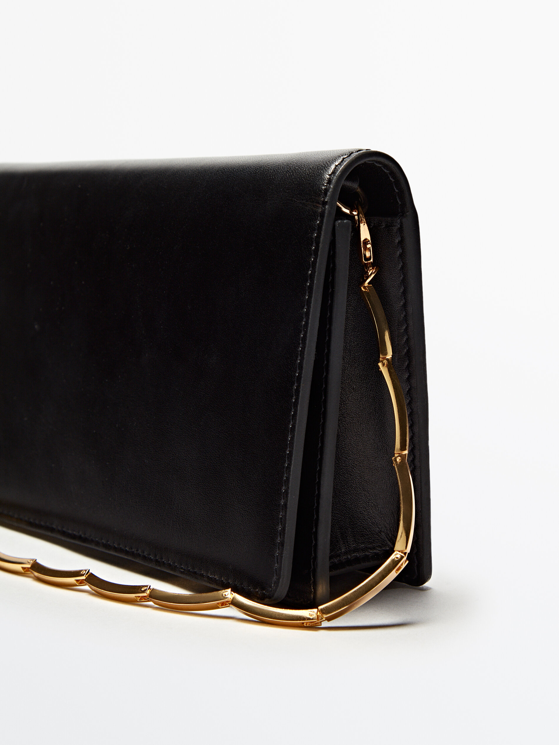 Bolso piel napa asa piezas articuladas - NEGRO