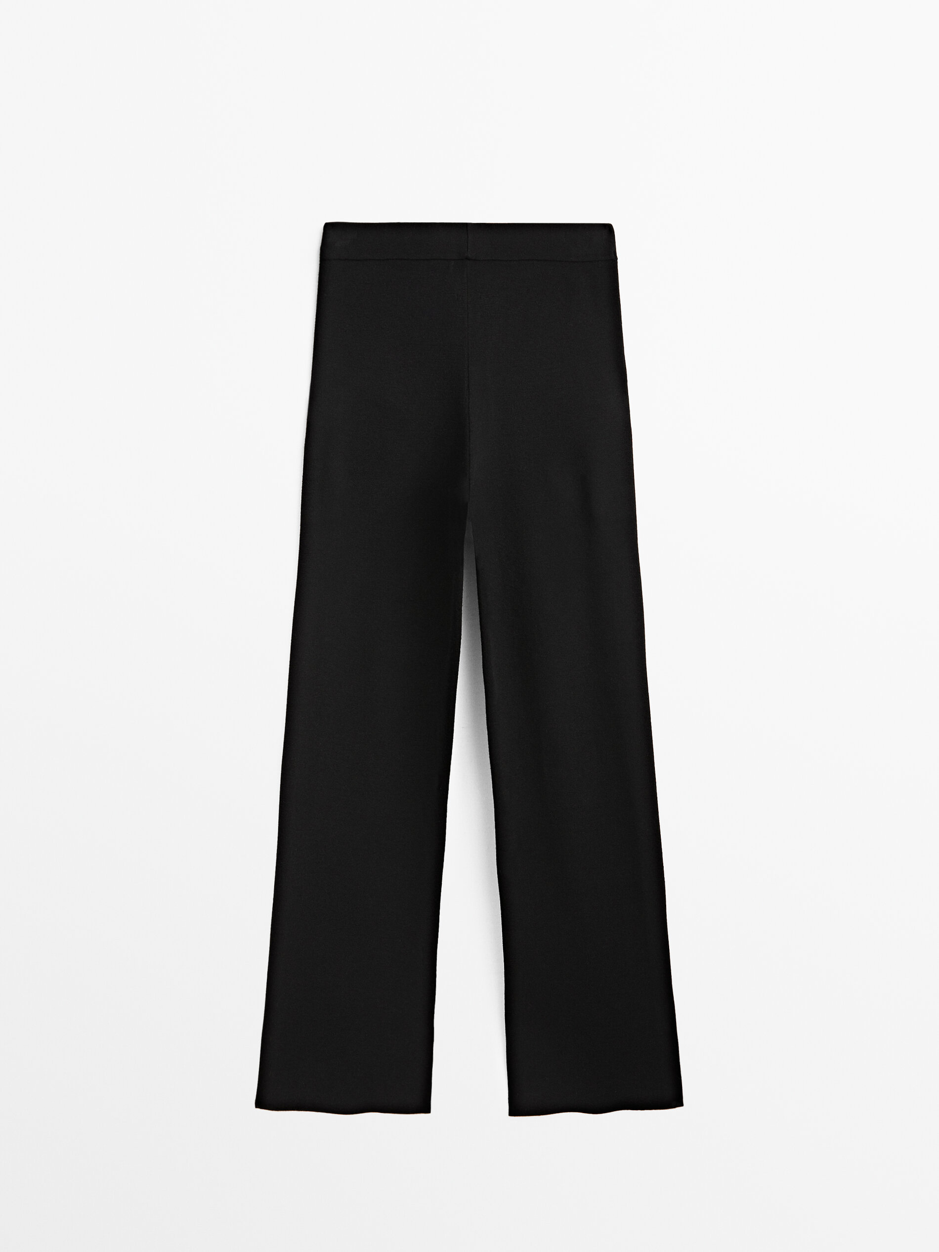 Pantalón de punto negro recto - NEGRO