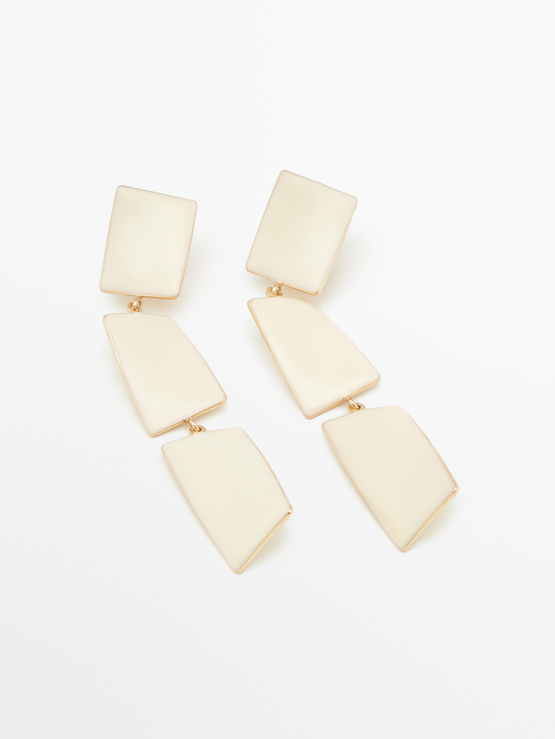 Pendientes tres piezas esmaltadas Limited edition - BLANCO