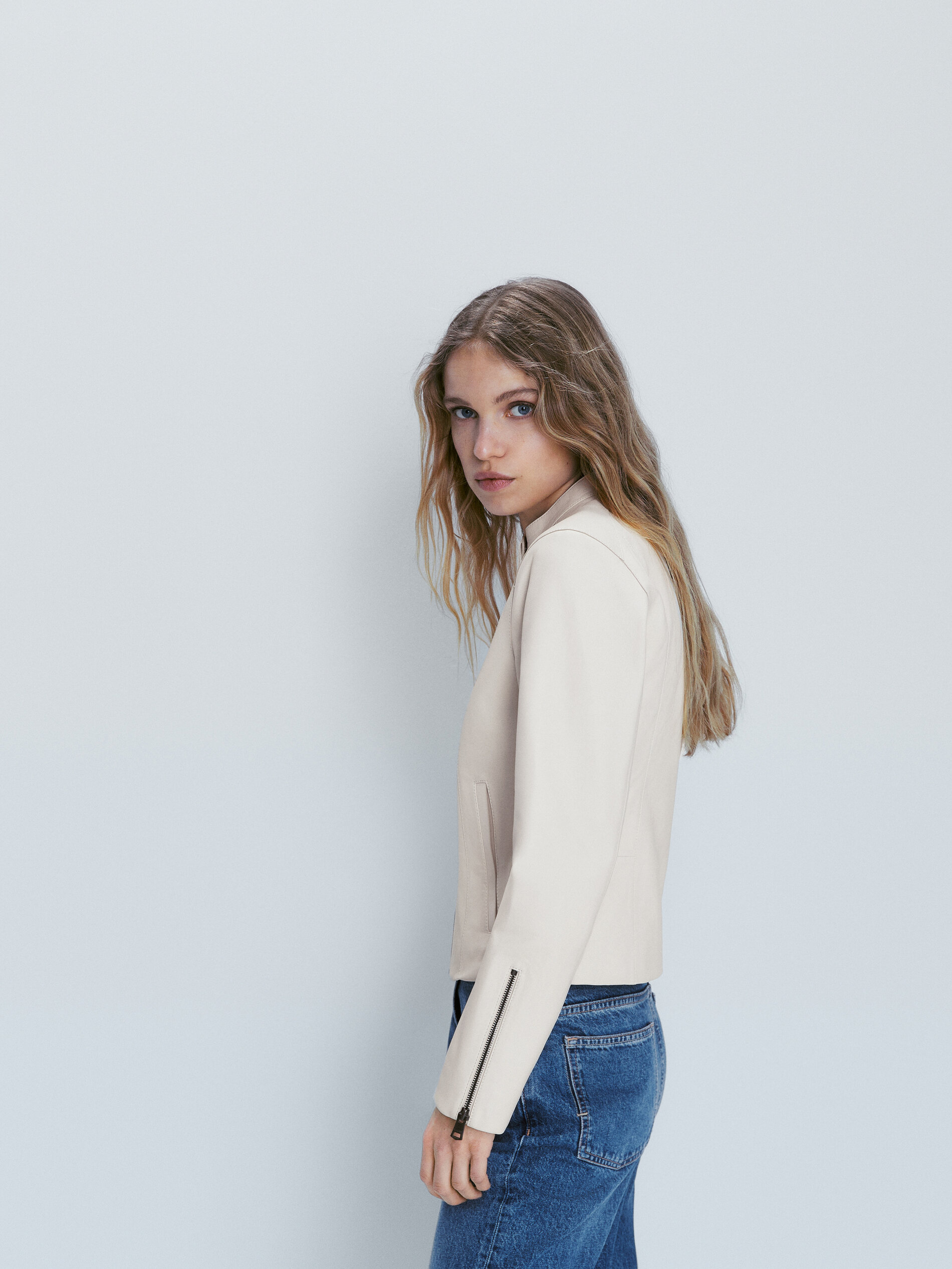 Chaqueta piel napa - BLANCO