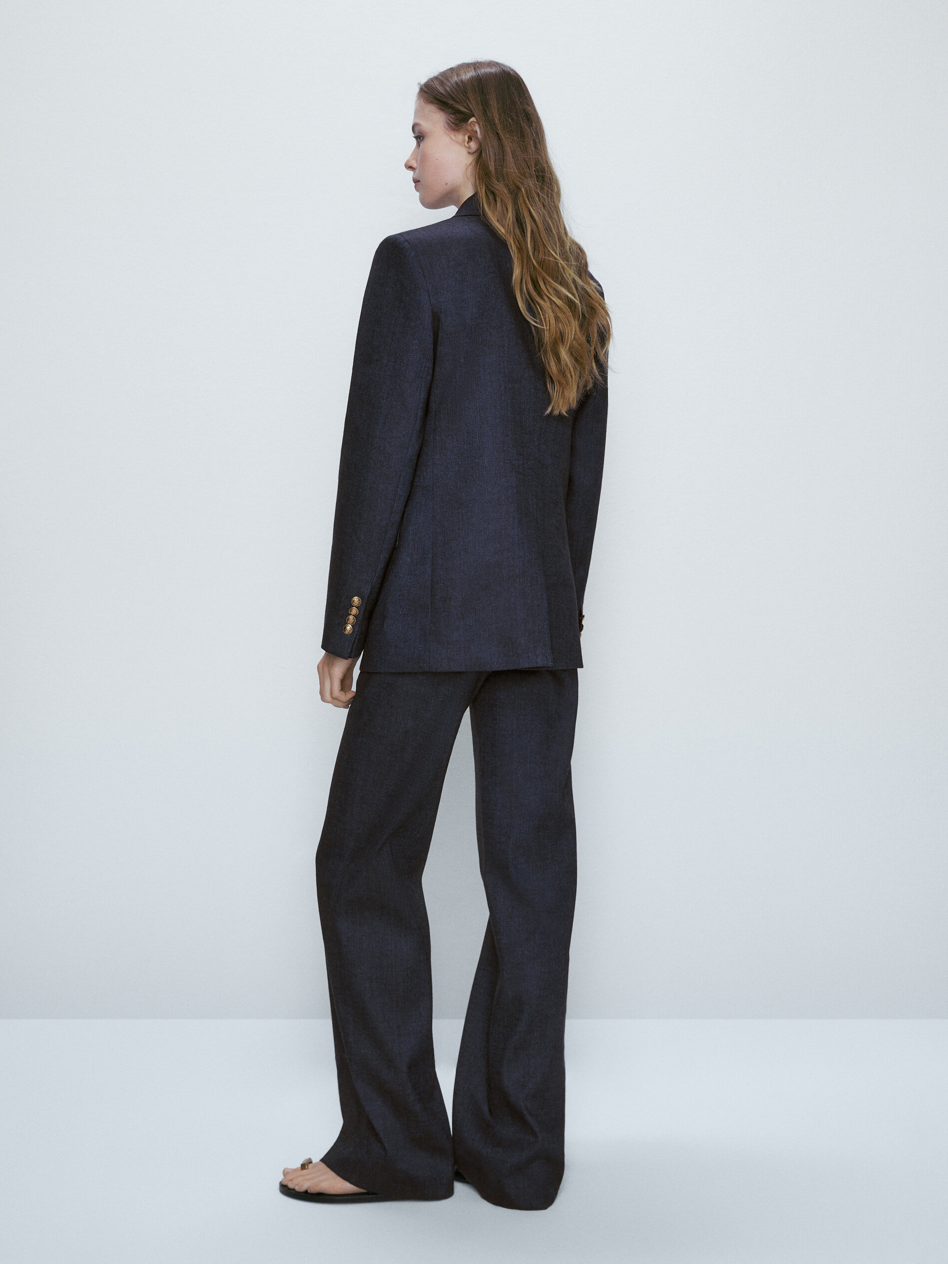 Pantalón traje denim - AZUL MARINO