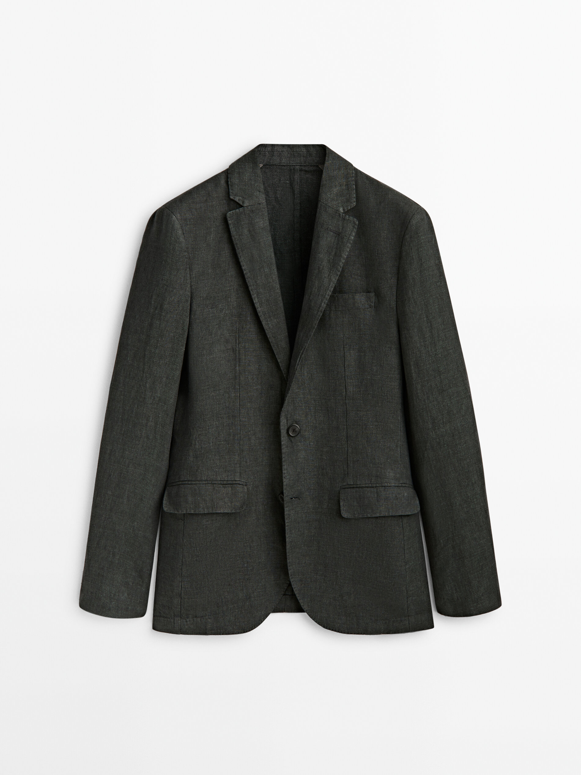 Americana traje lino delavé - KAKI