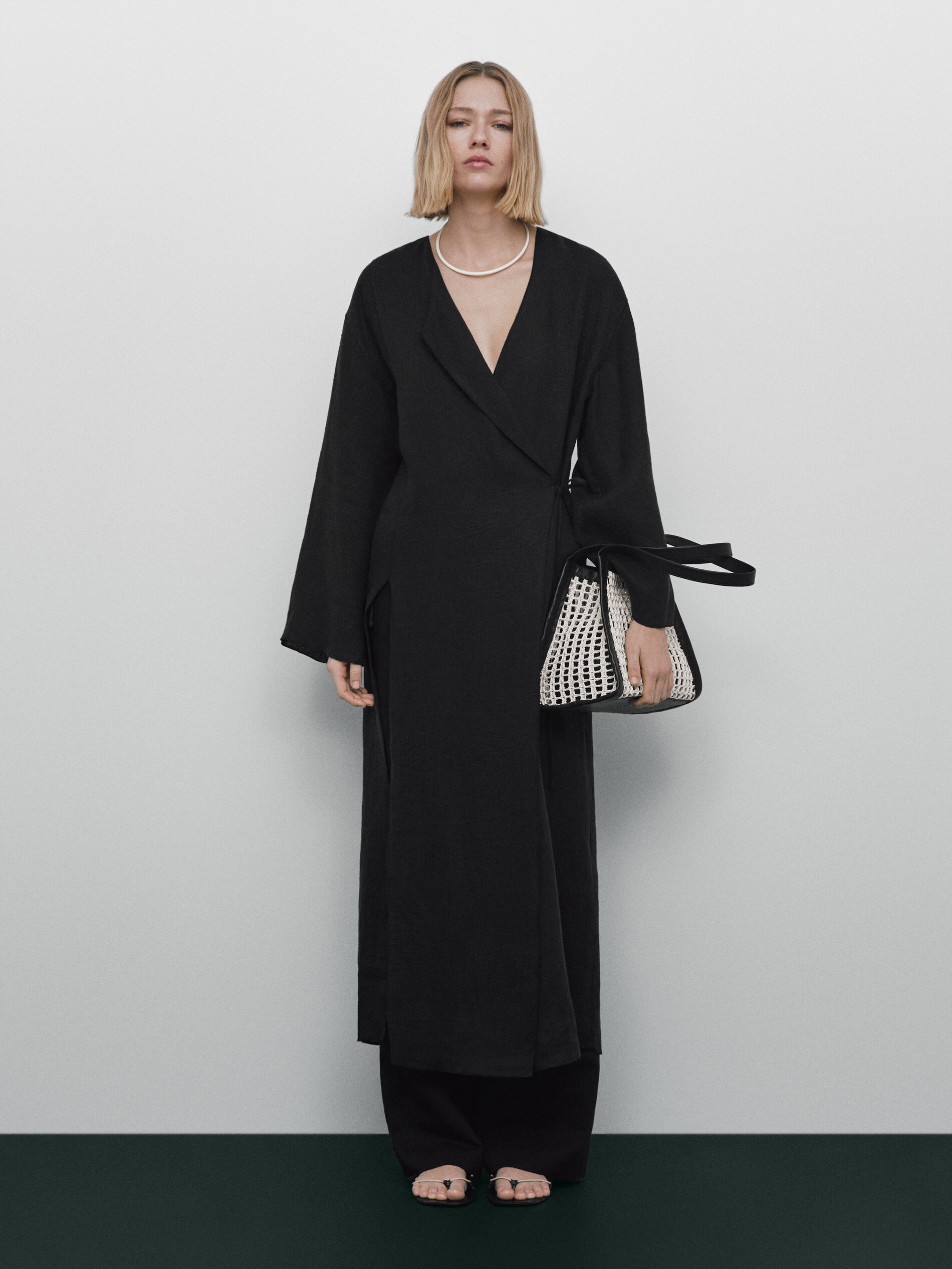 Blusón kimono lino Limited Edition - NEGRO