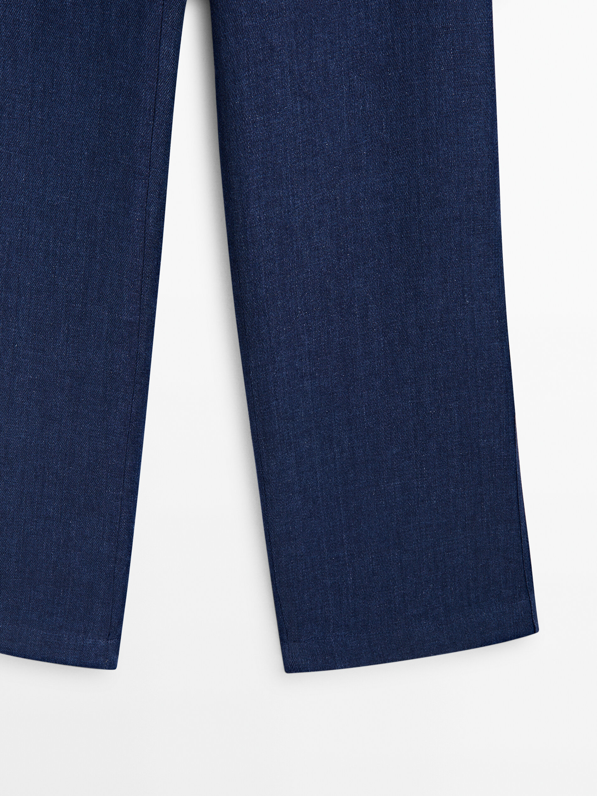 Pantalón conjunto lino efecto denim - AZUL MARINO