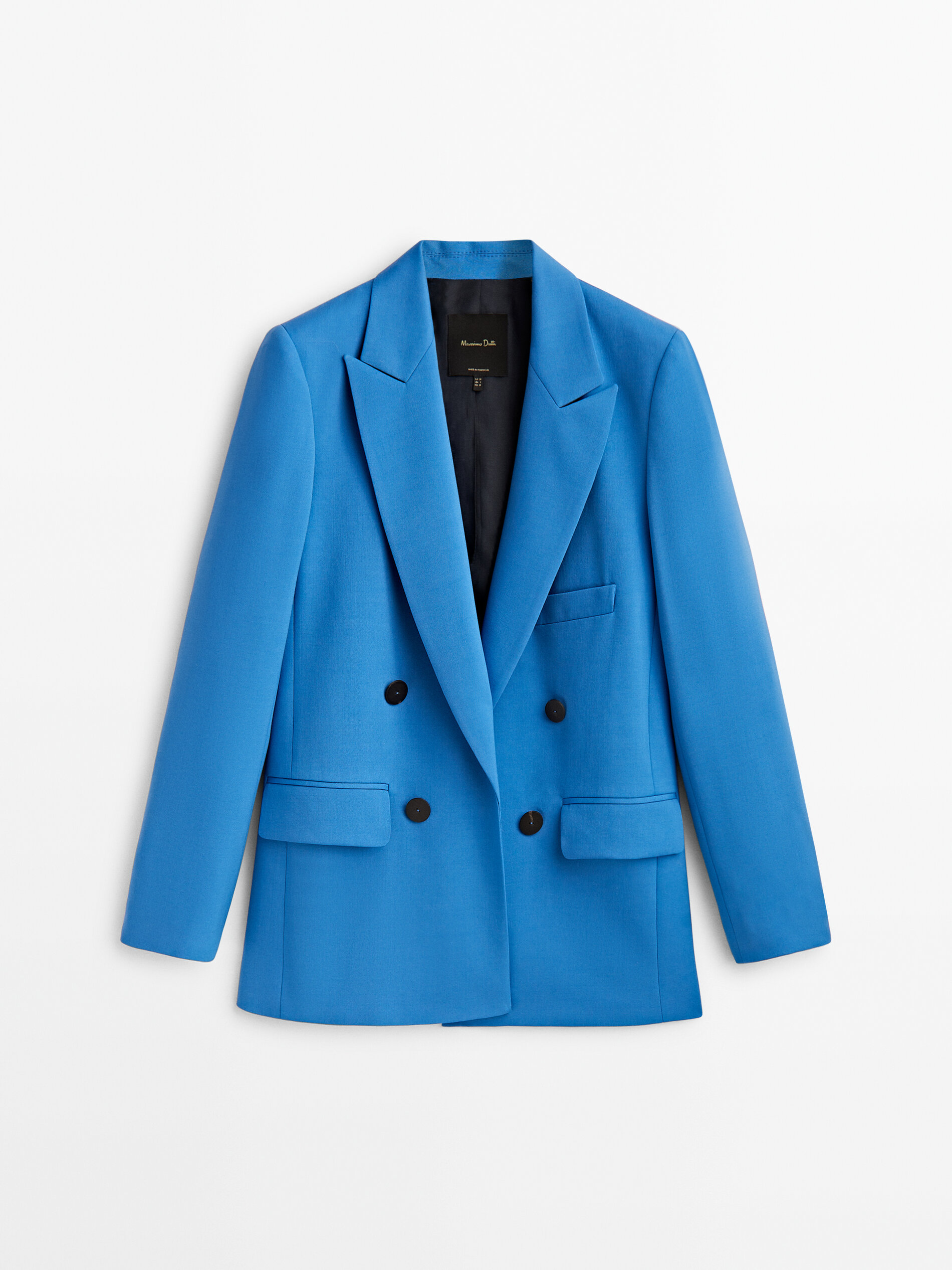 Americana traje mezcla lana dos botones - AZUL