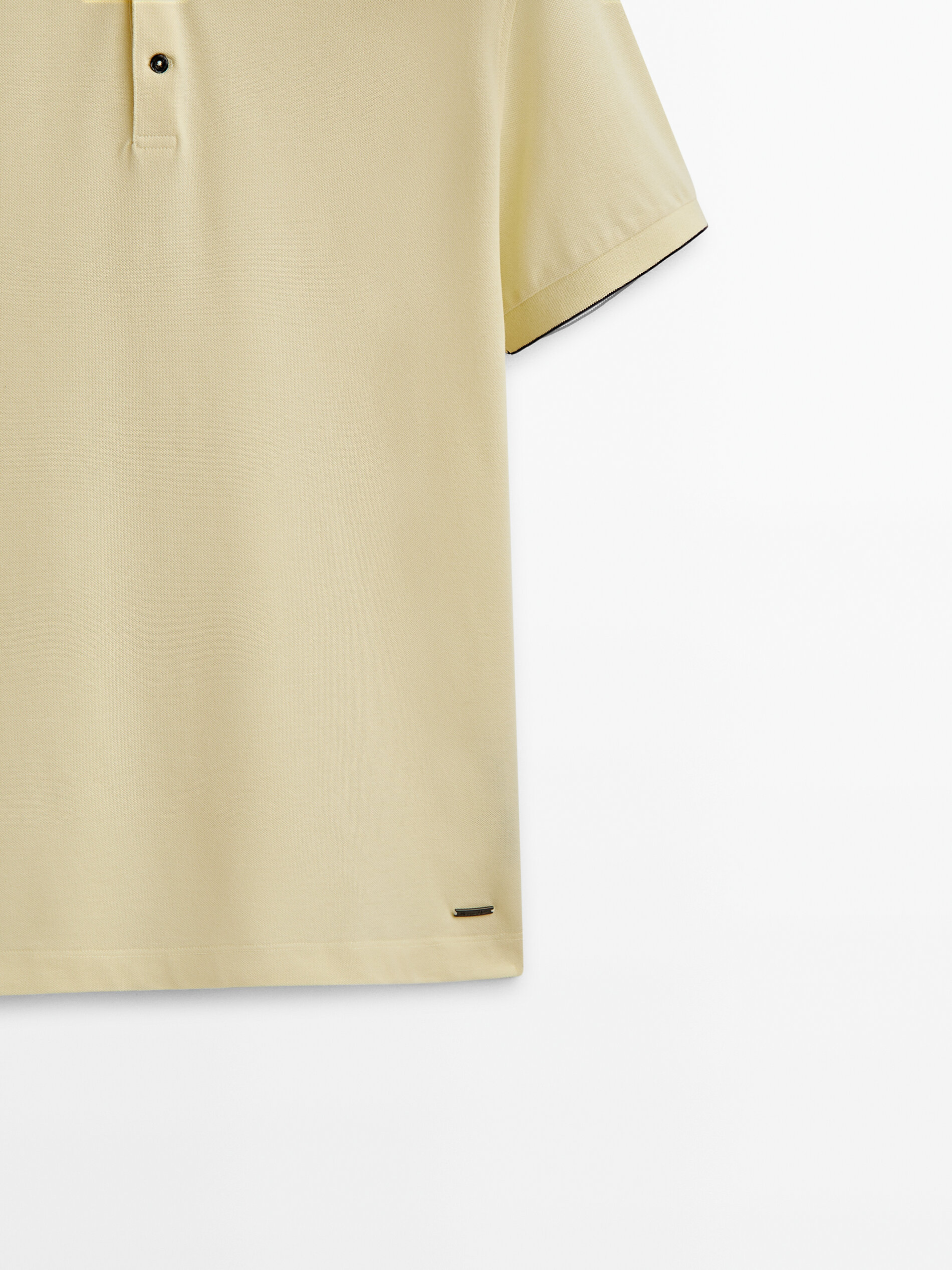 Polo piqué 100 % algodón contraste - AMARILLO