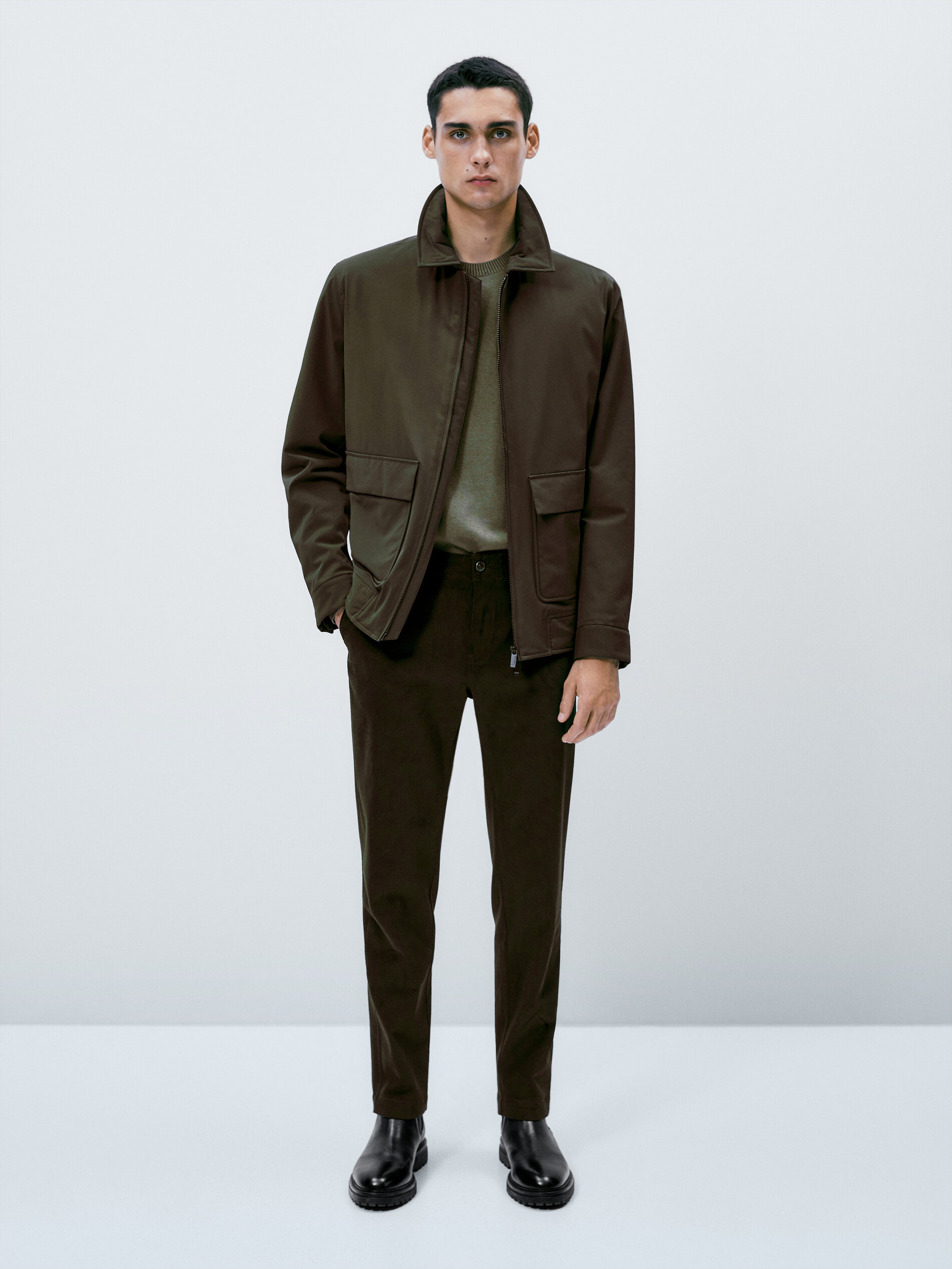 Chaqueta bomber bi-stretch - KAKI