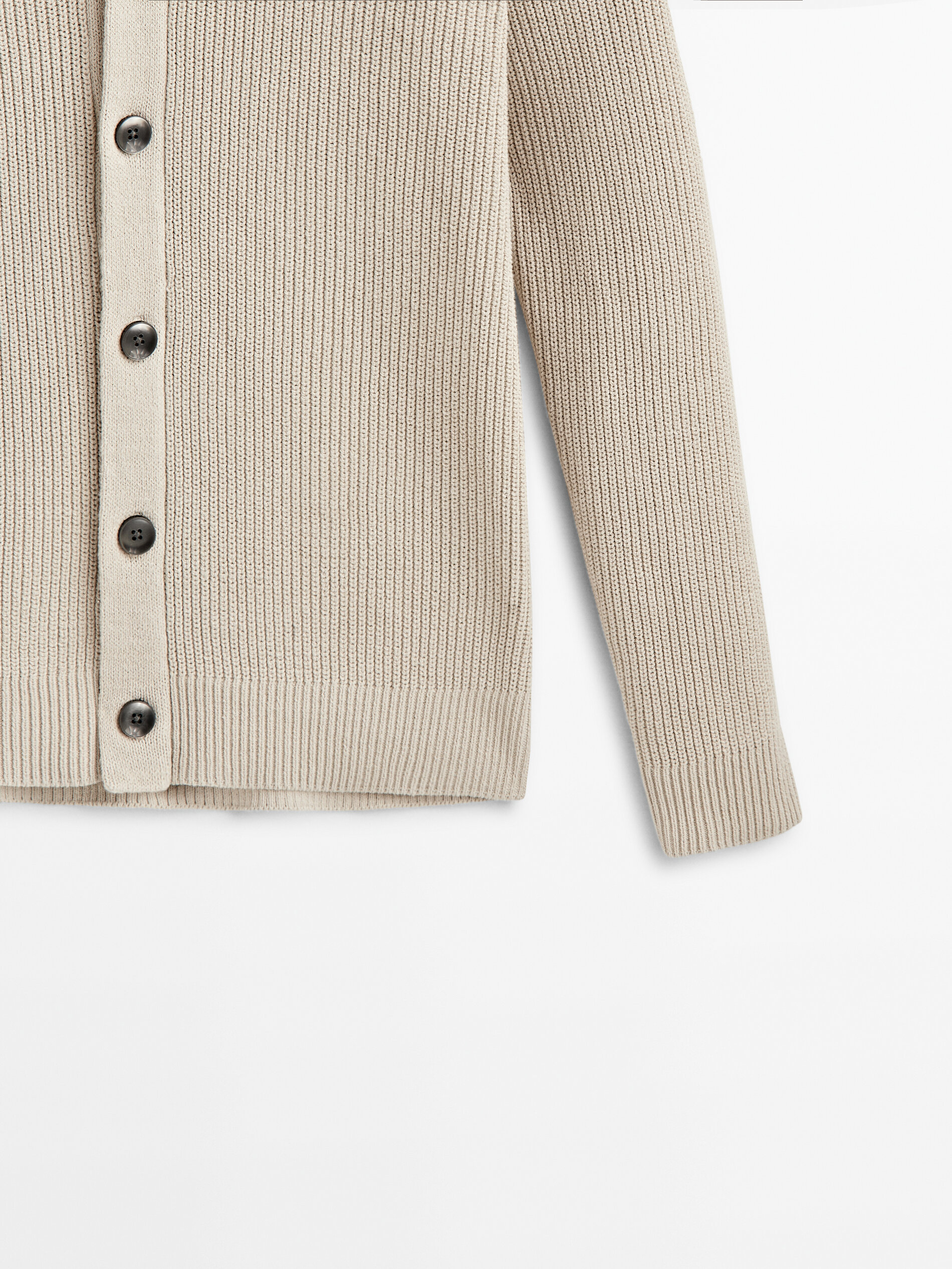 Cárdigan de punto cuello chal - Beige