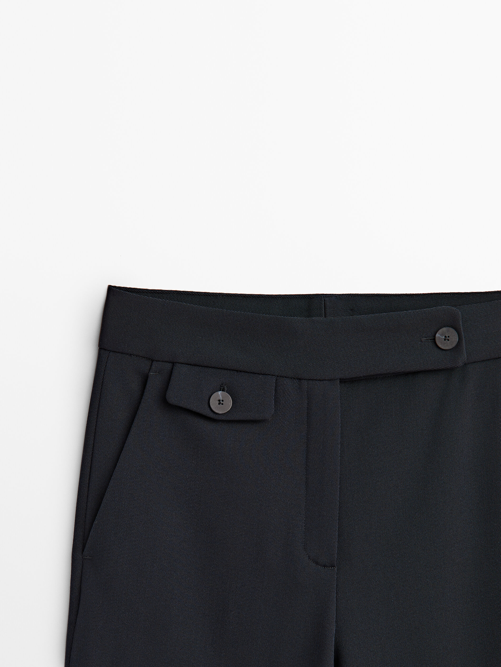 Pantalón con lana detalle solapa - AZUL MARINO