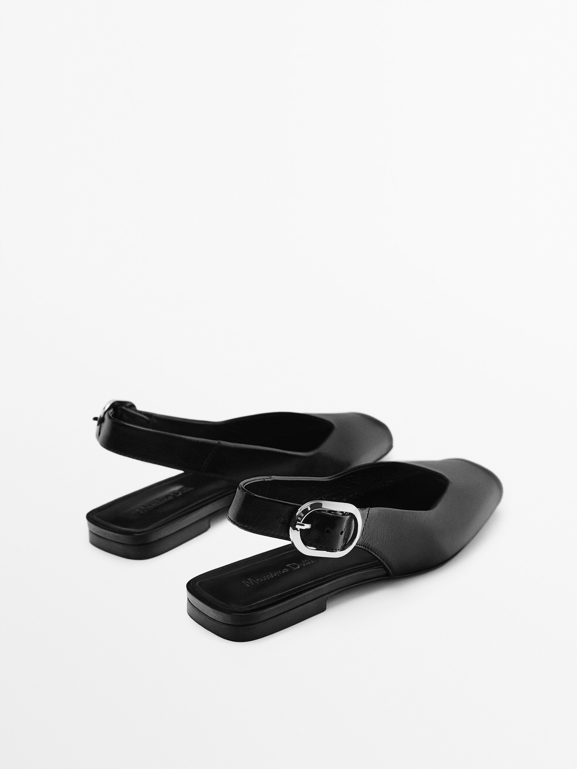 Zapato plano piel destalonado - NEGRO