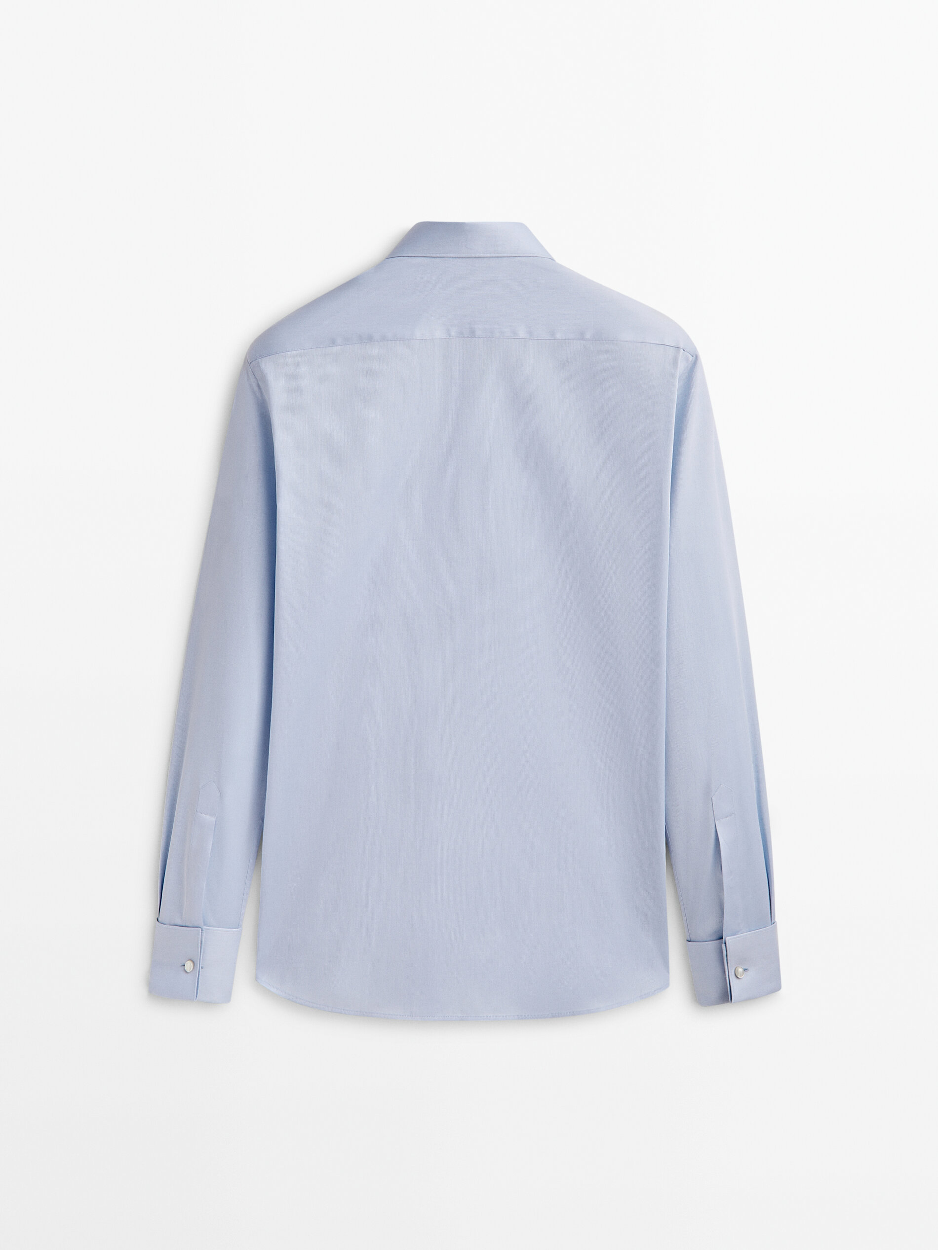 Camisa estructura regular fit doble puño - CELESTE