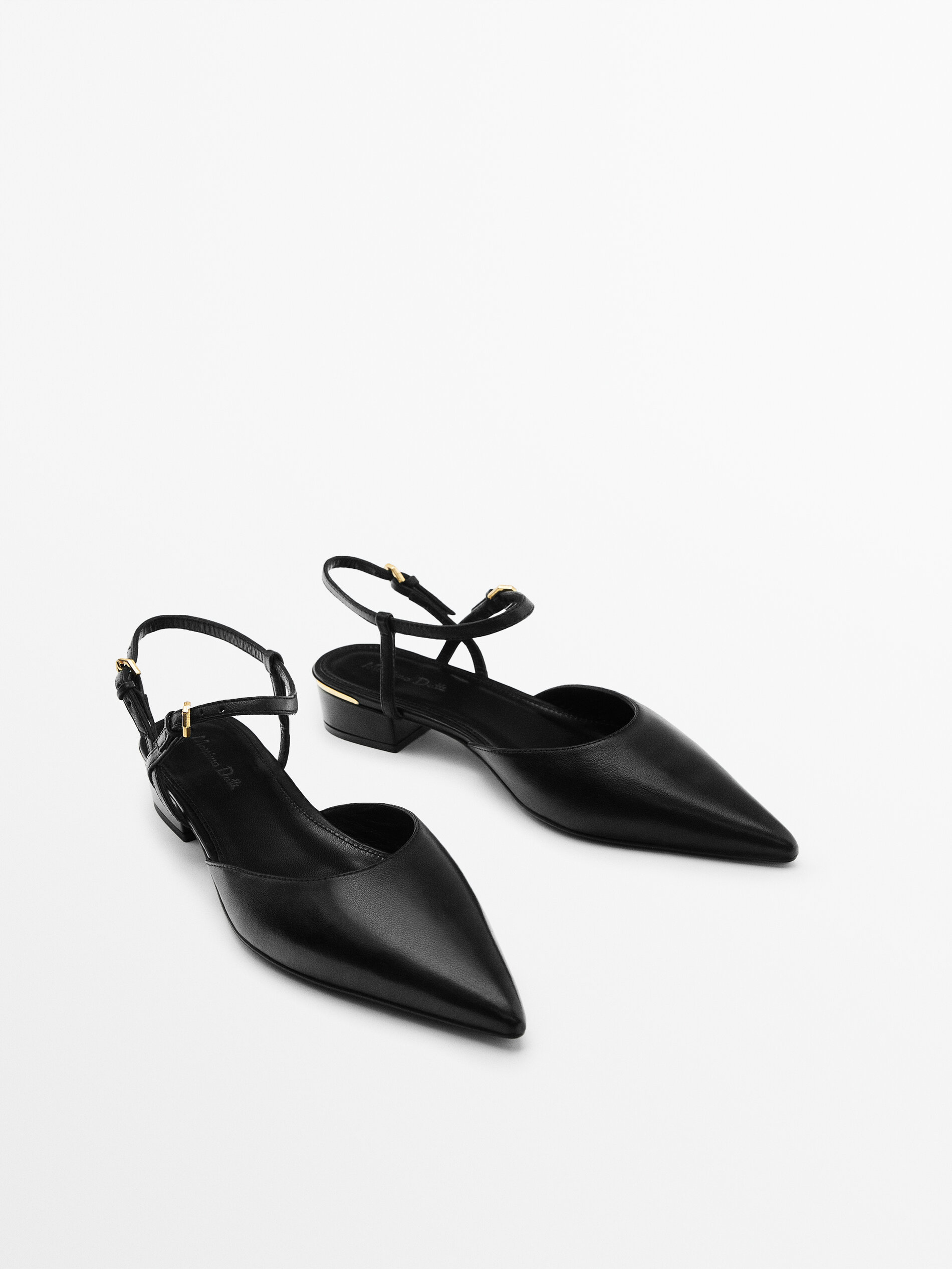 Zapato tacón piel destalonado - NEGRO