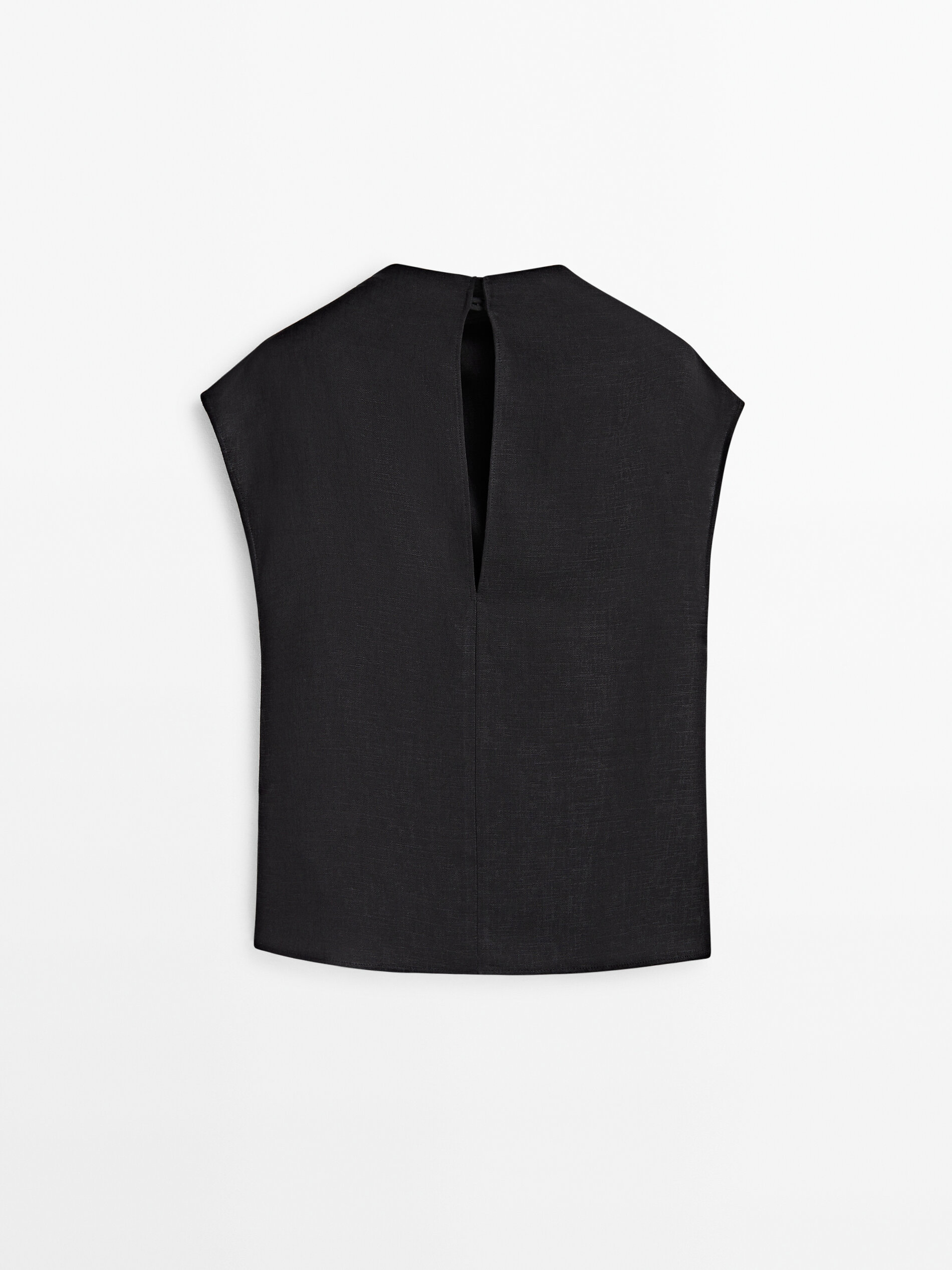 Top hombro drapeado - NEGRO