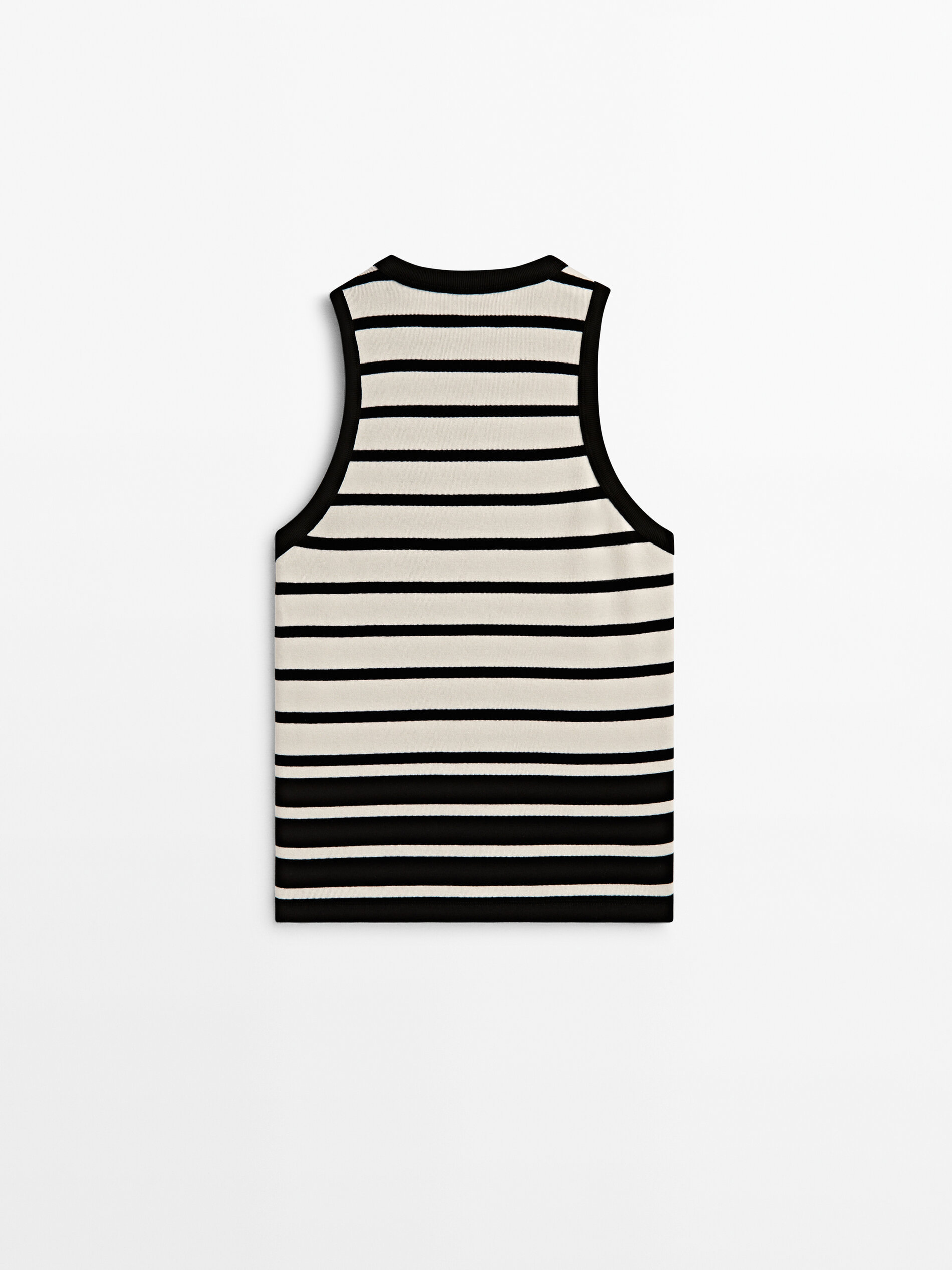 Camiseta rayas contraste sin mangas - CRUDO