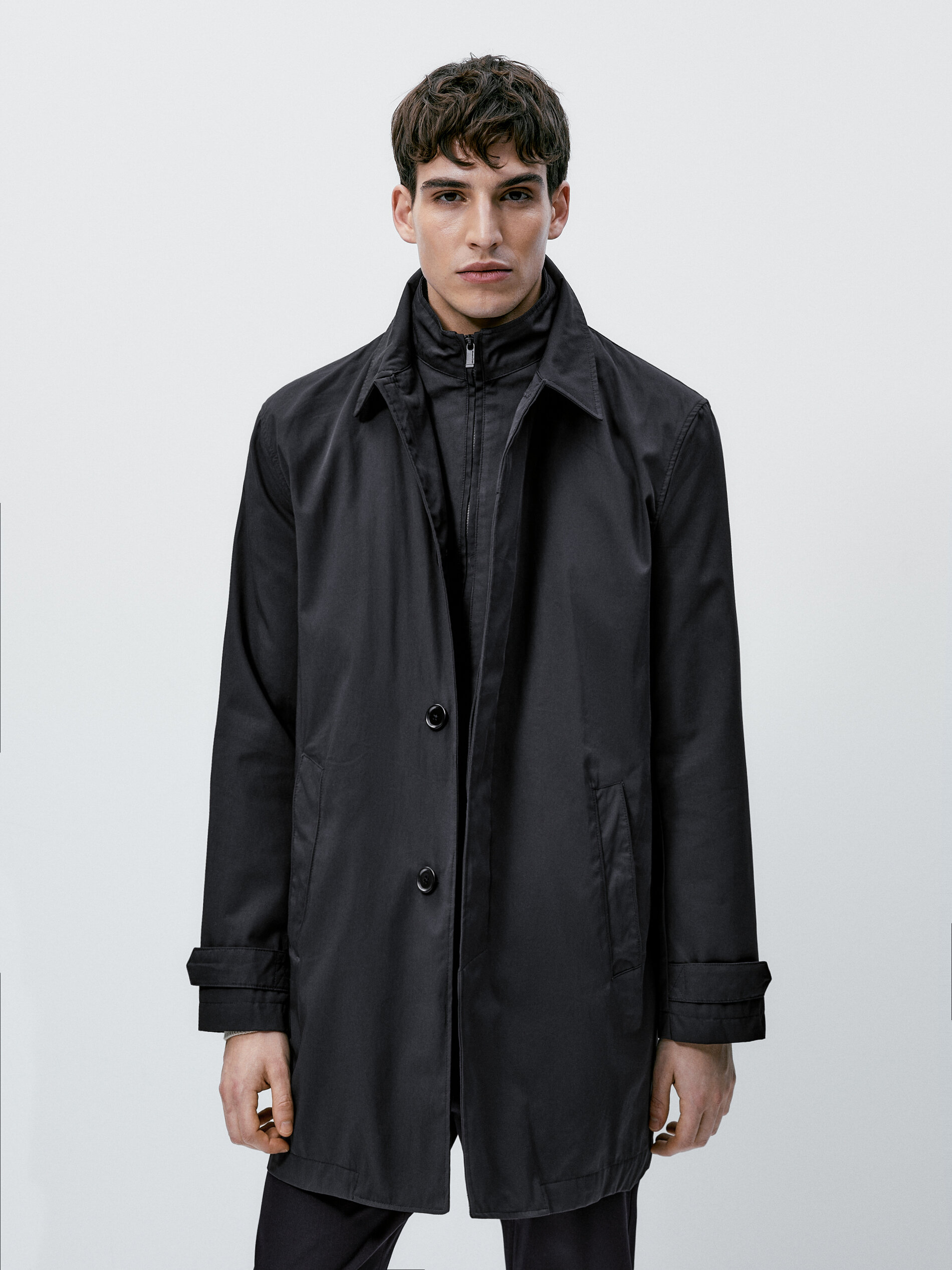 Chaqueta trench algodón interior desmontable - AZUL MARINO