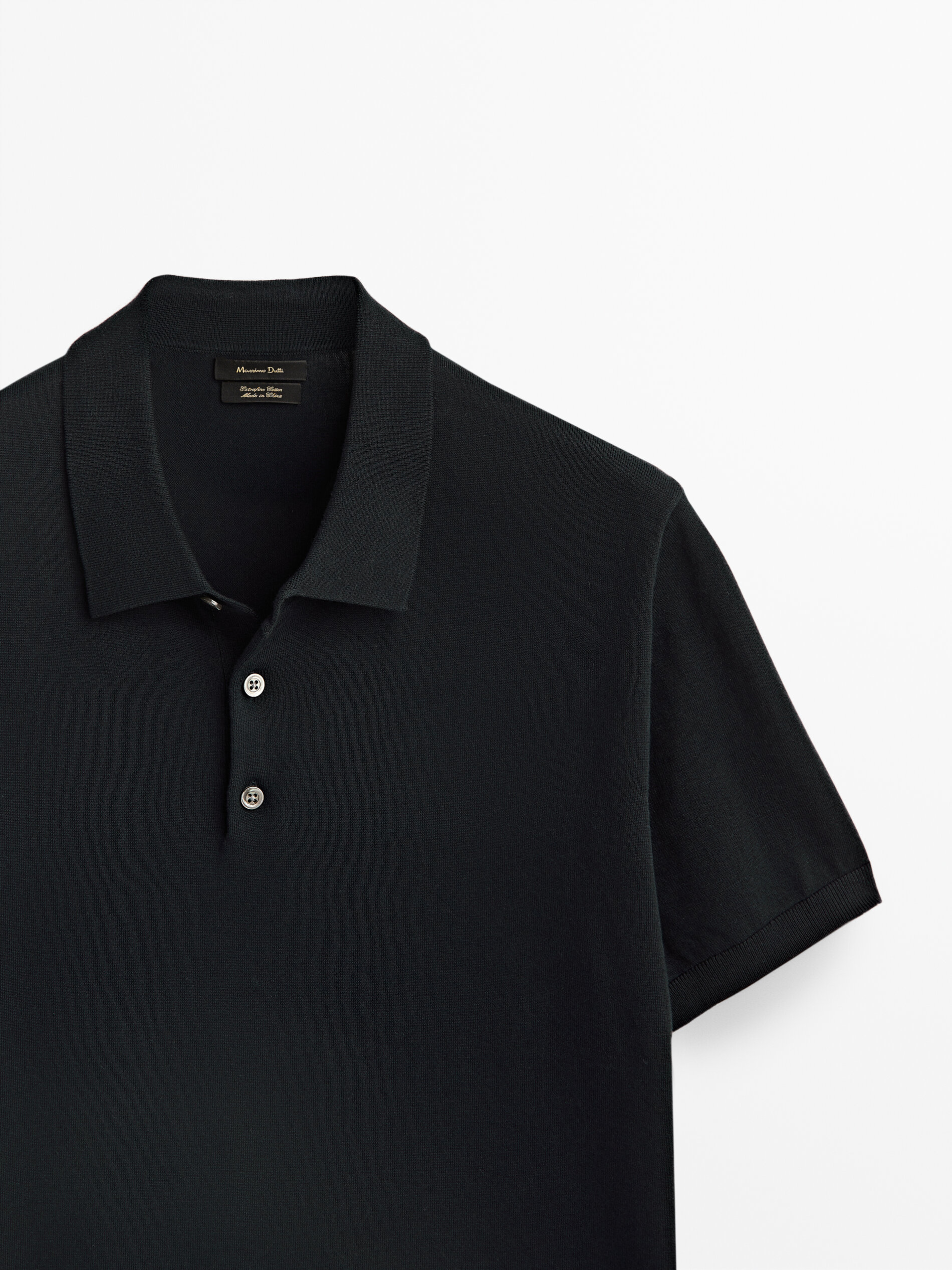 Jersey polo manga corta algodón - NEGRO