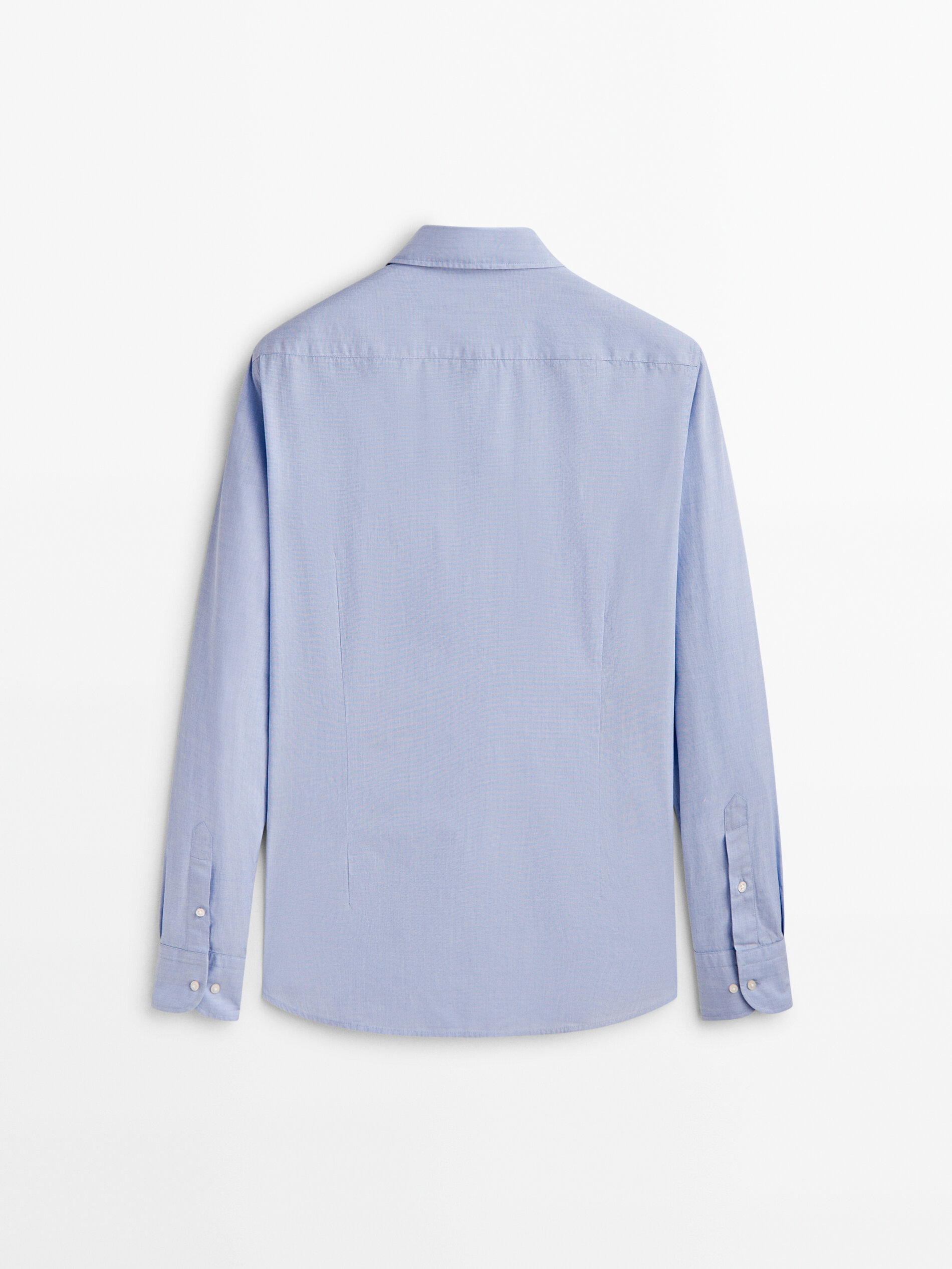 Camisa algodón fil a fil slim fit - CELESTE