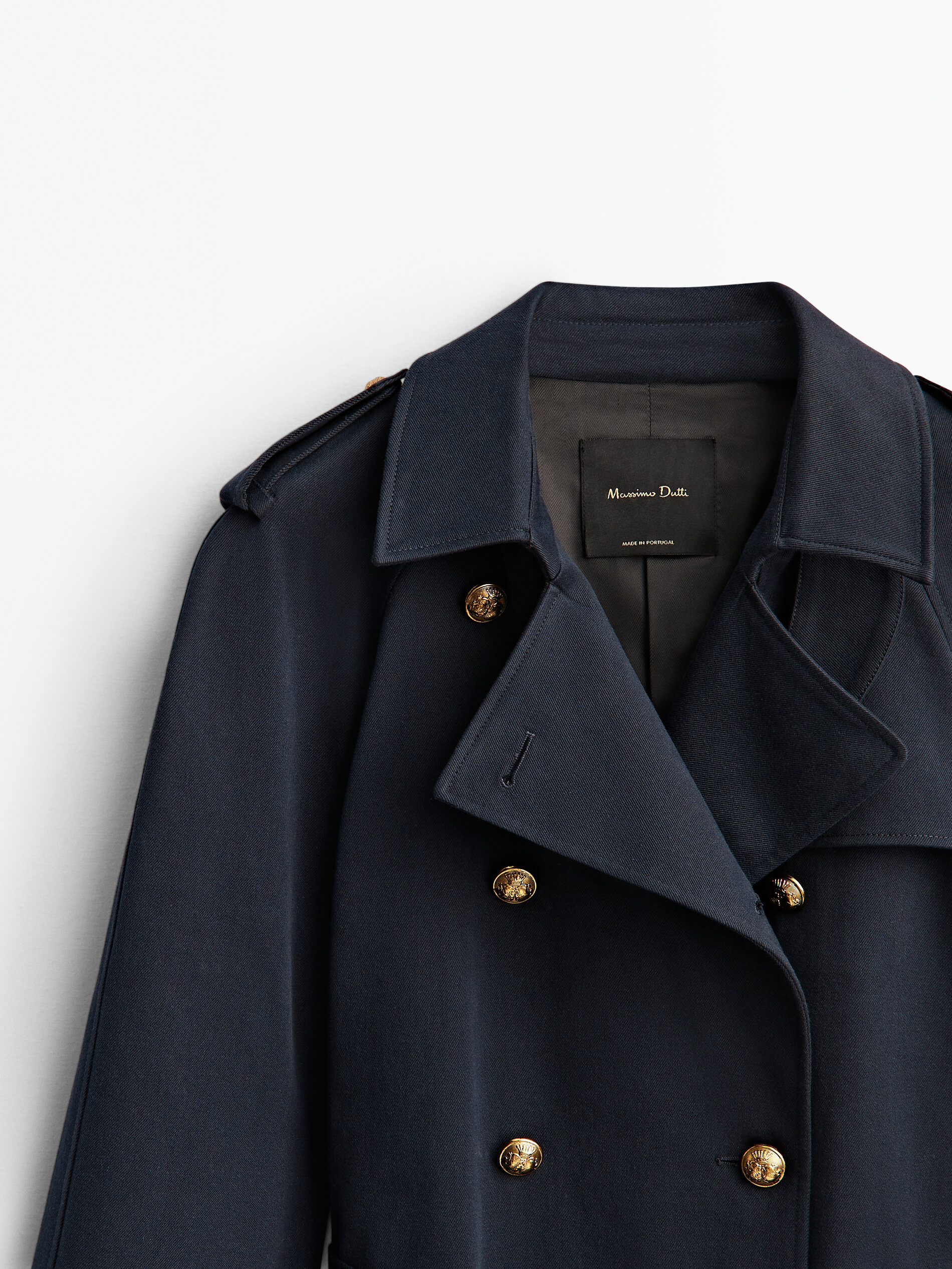 Chaqueta trench botones dorados - AZUL MARINO