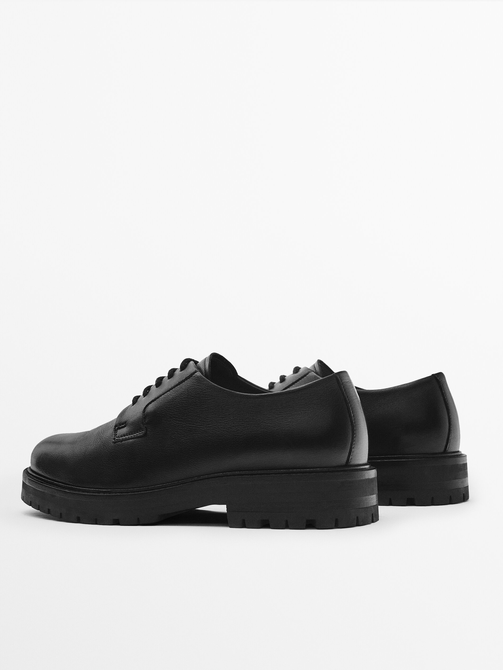 Zapato blucher piel napa negro - NEGRO