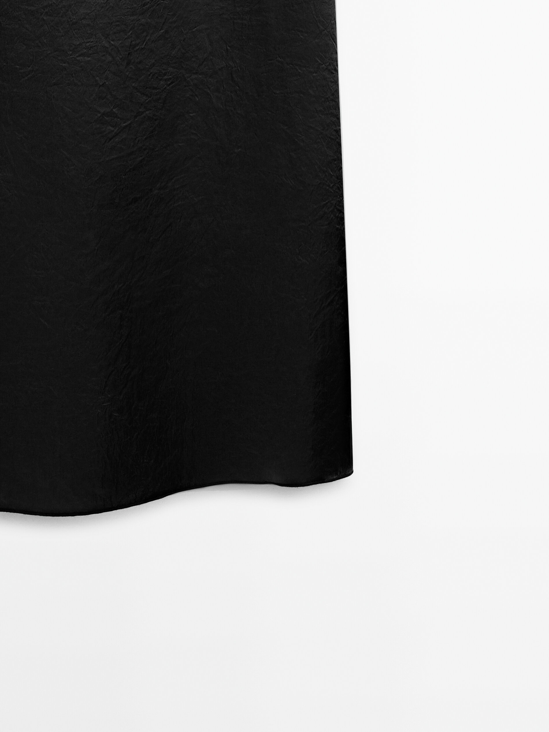 Falda larga satinada - NEGRO