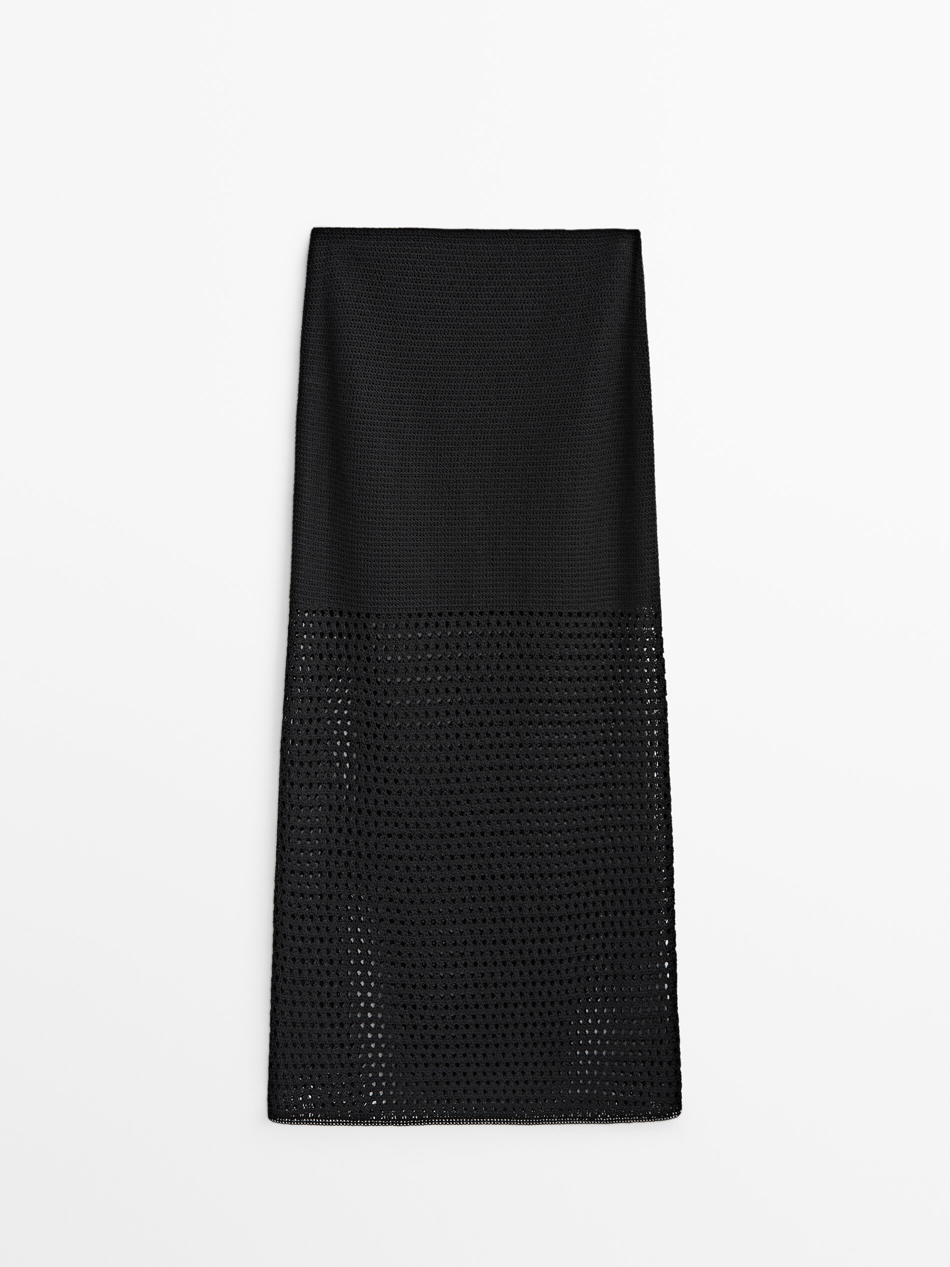 Falda negra punto crochet - NEGRO