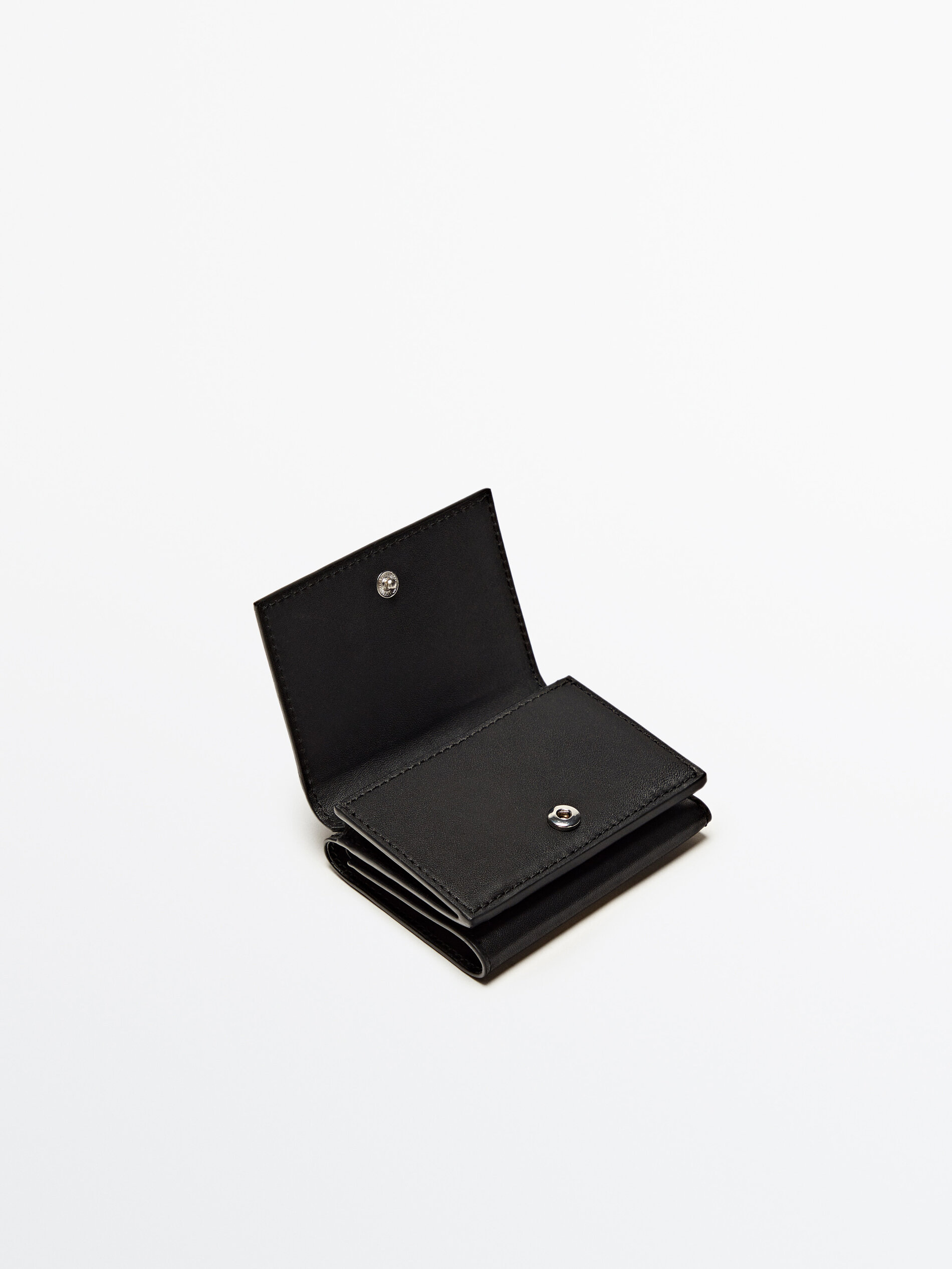 Cartera piel plegada - NEGRO