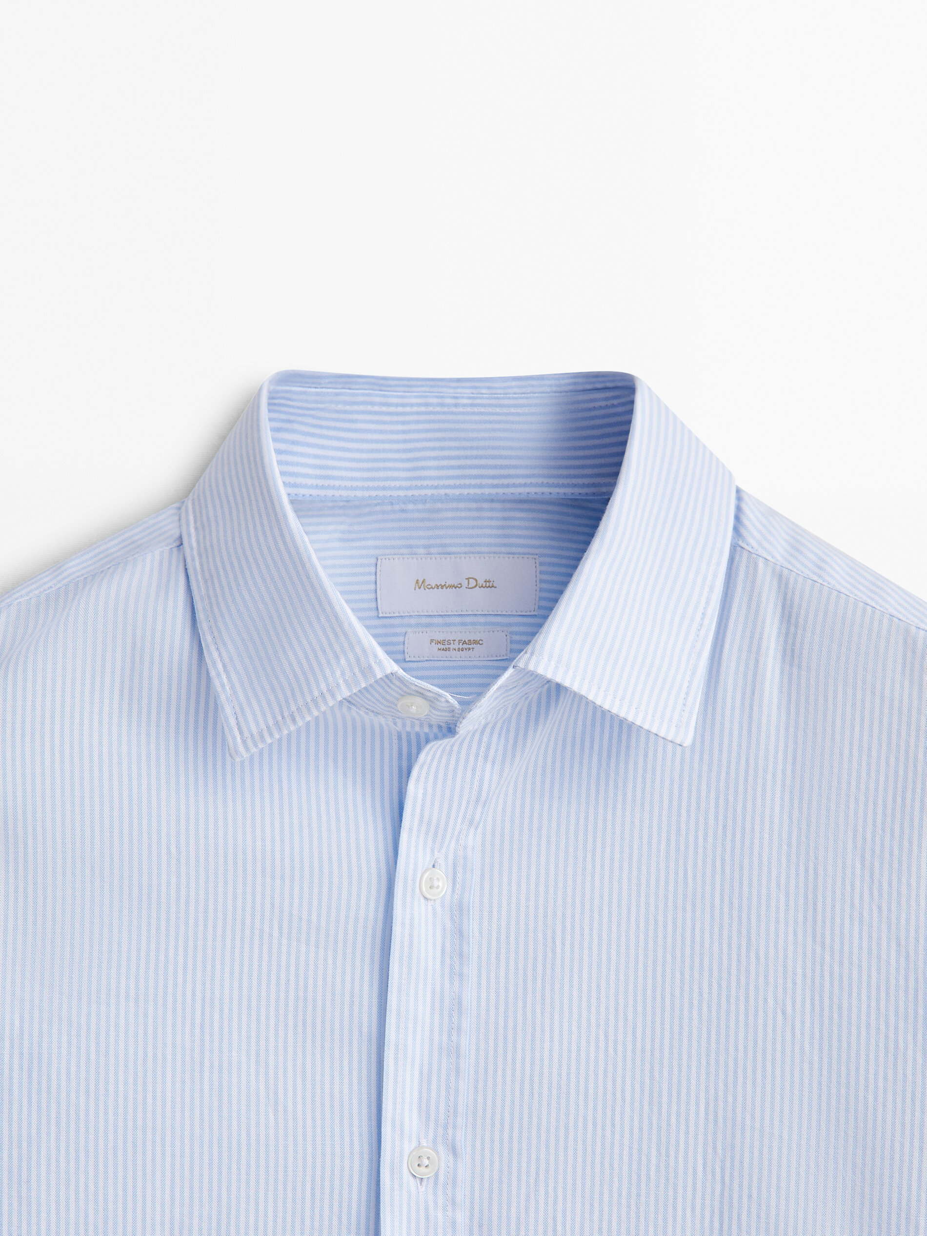 Camisa rayas micro oxford slim fit - CELESTE