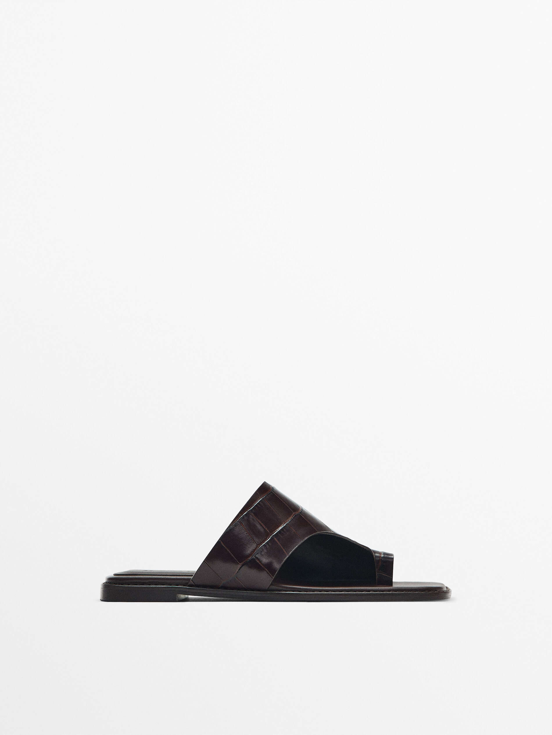 SANDALIA PLANA PIEL - MARRÓN