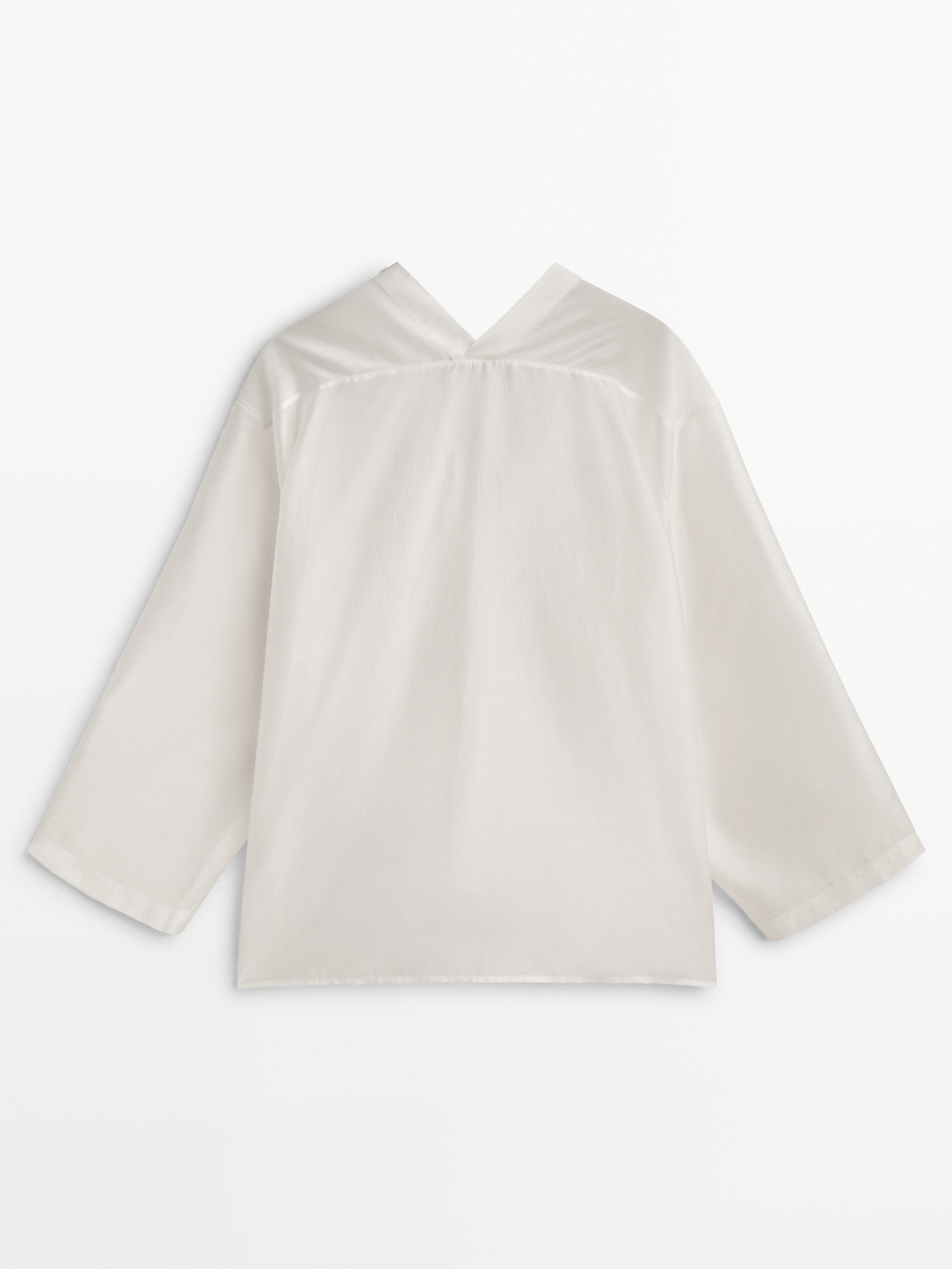 Camisa kimono escote pico - BLANCO