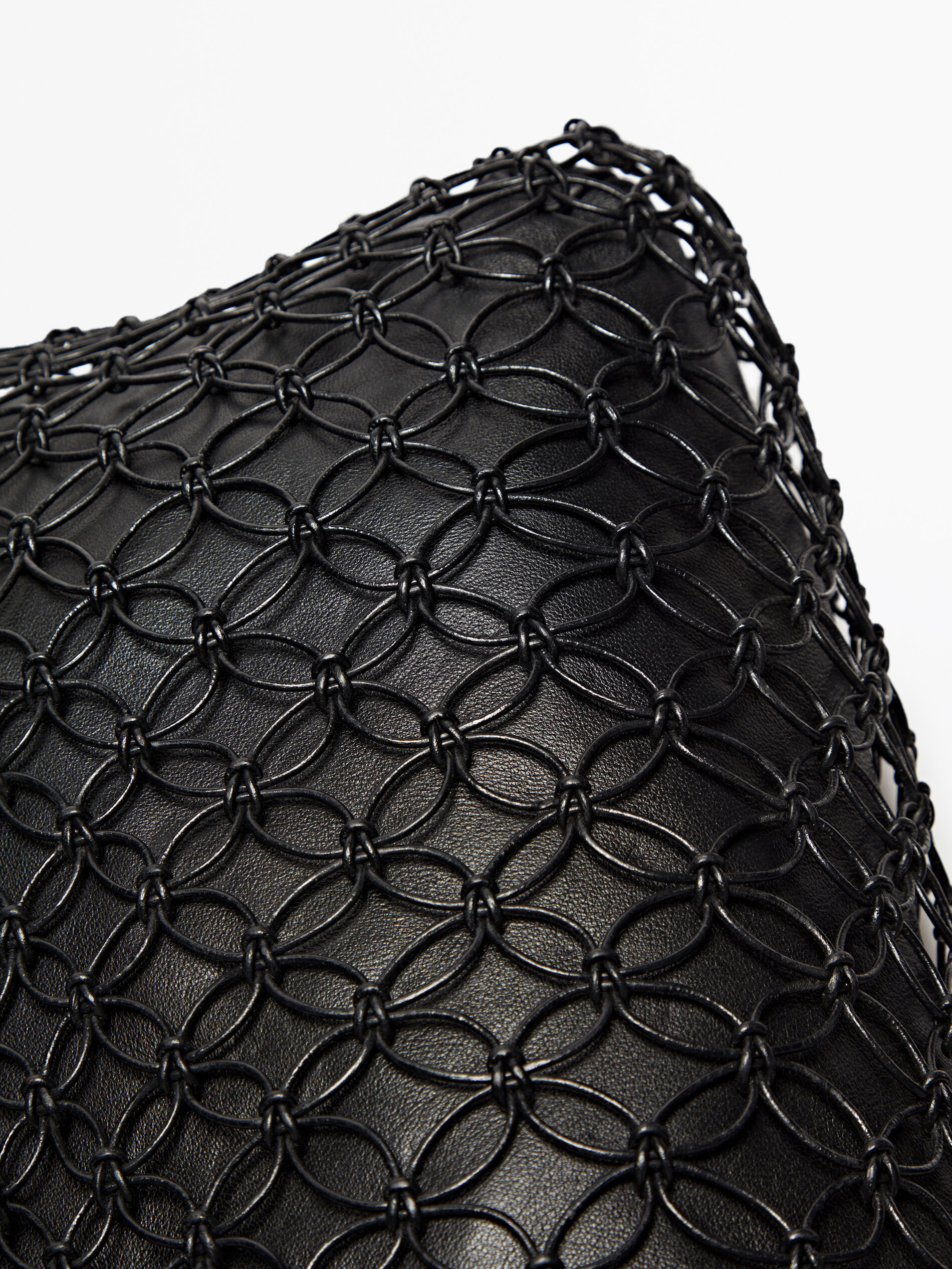 Bolso shopper trenzado tubular - NEGRO