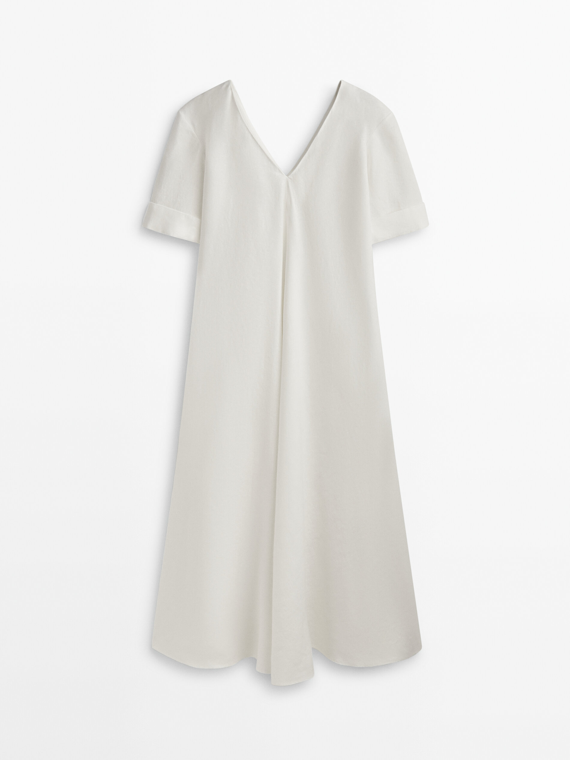 Vestido túnica 100% lino - BLANCO