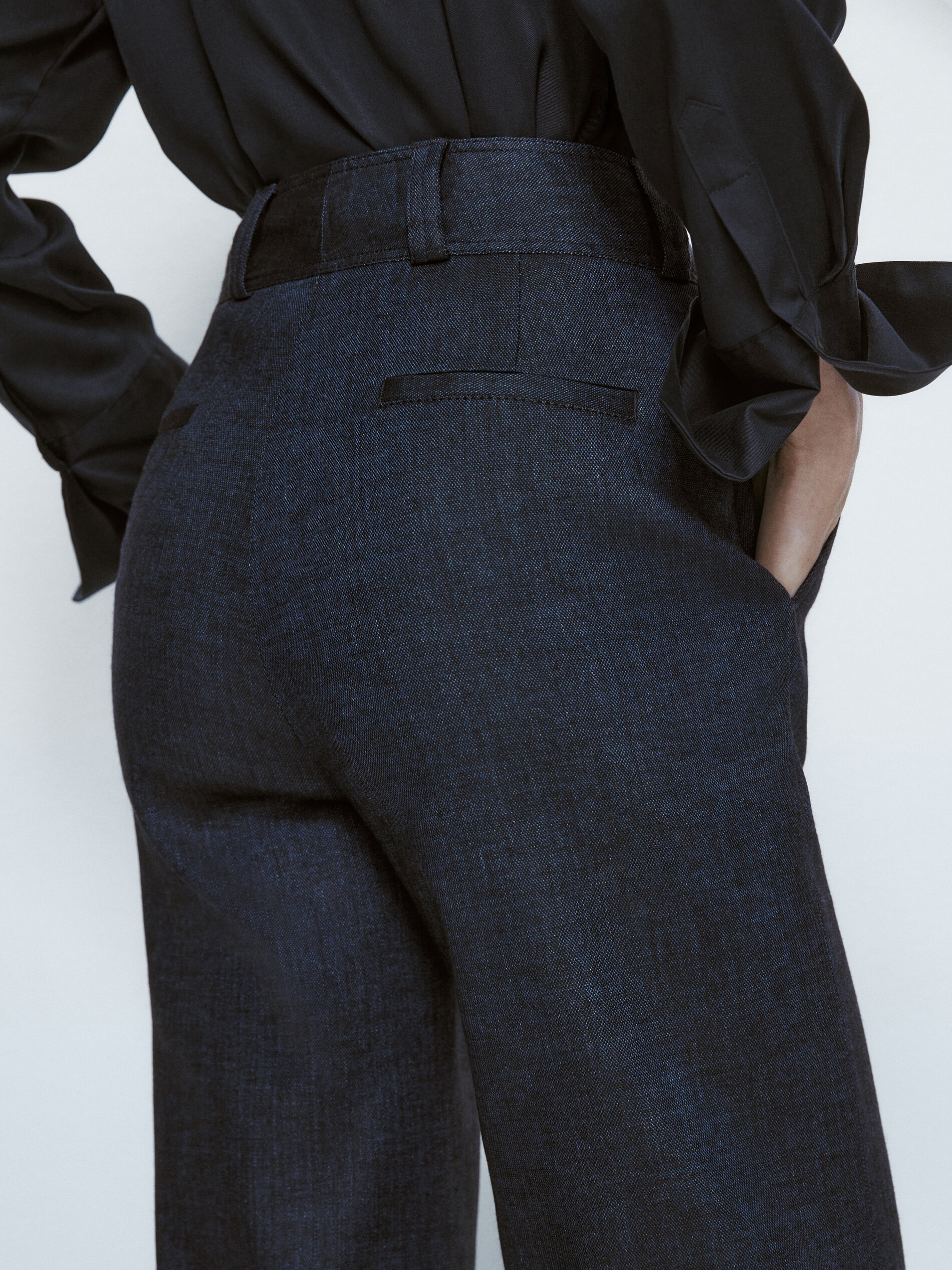 Pantalón traje denim - AZUL MARINO