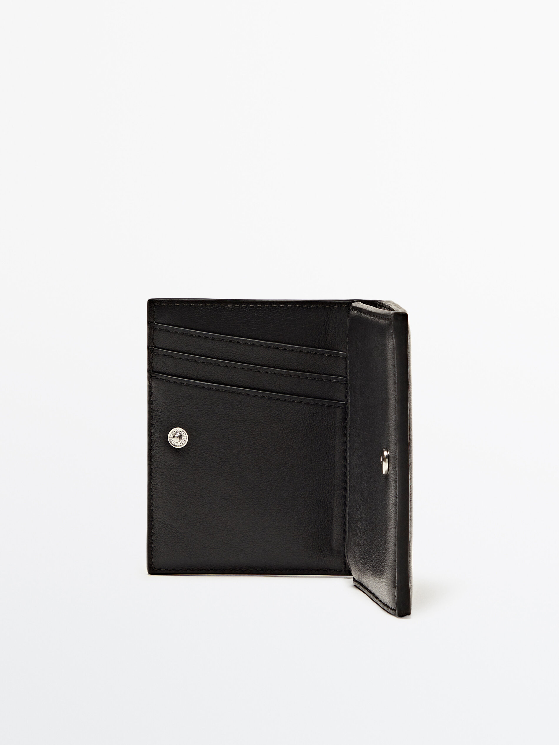 Cartera de piel - NEGRO