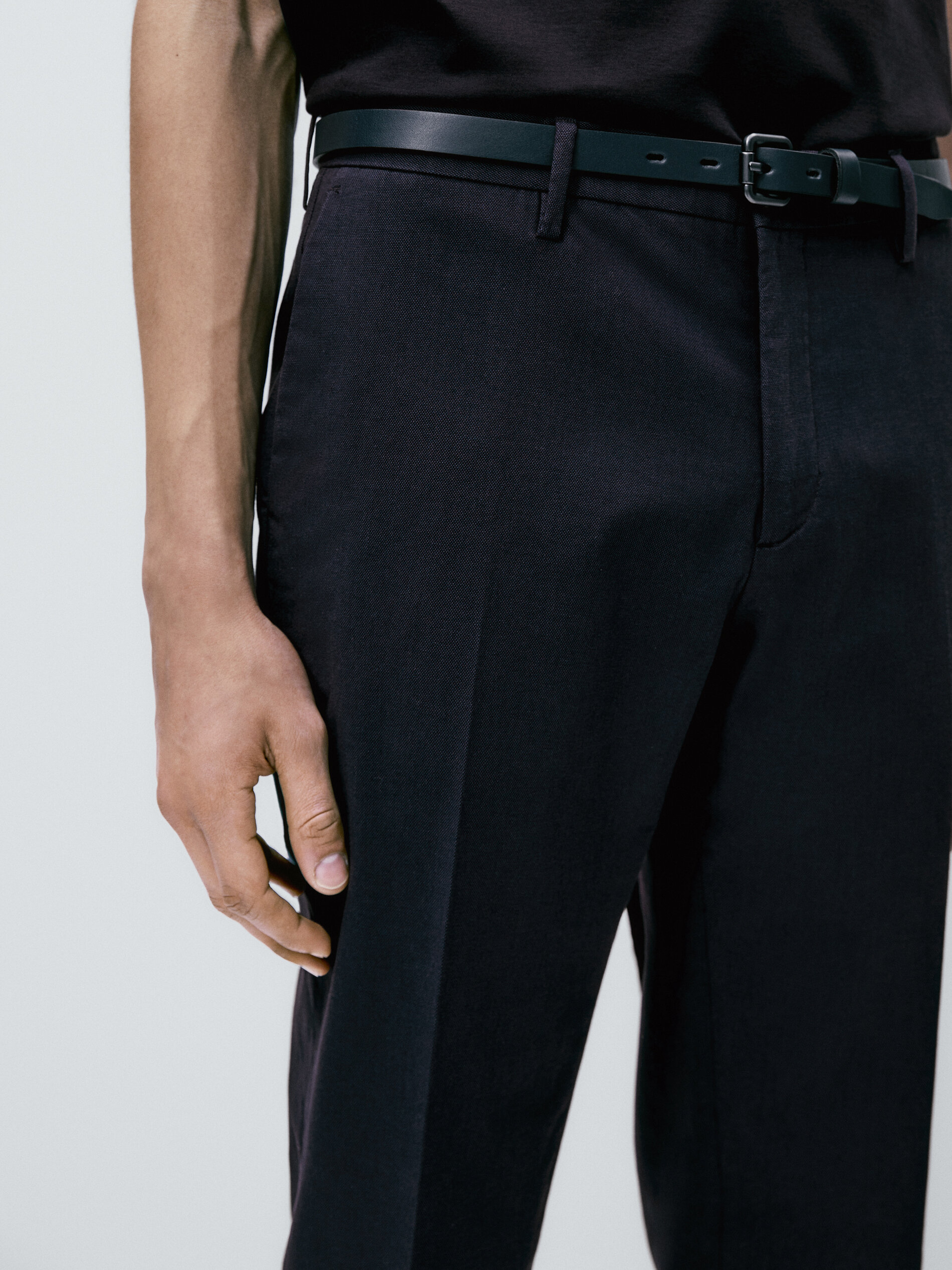 Pantalón chino tinte hilo ice cotton slim fit - AZUL MARINO