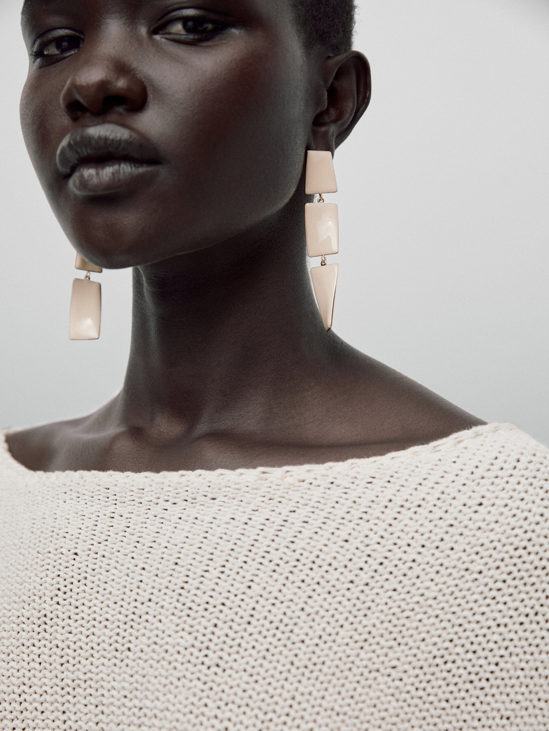 Pendientes tres piezas esmaltadas Limited edition - BLANCO